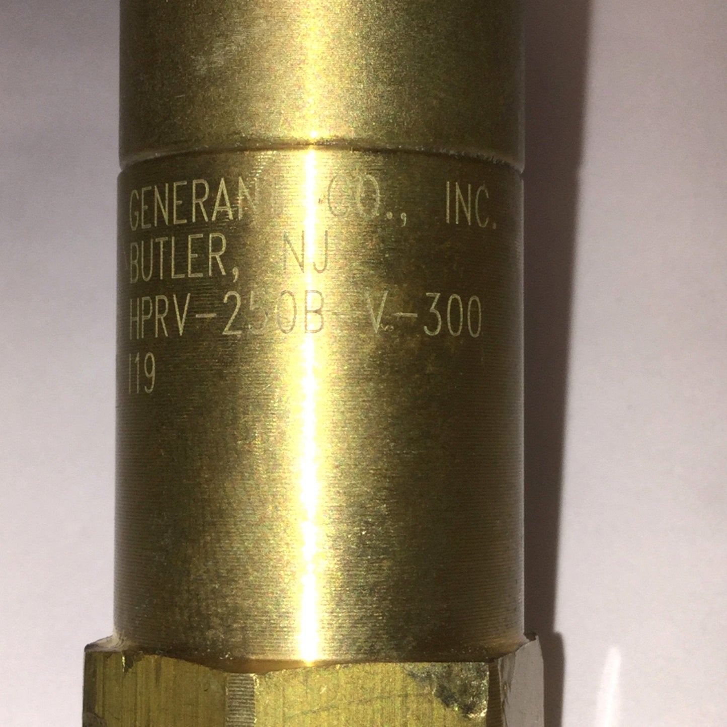 Used Generant HPRV-250B-V-300 Brass High Pressure Relief Valve 300psi, 1/4" NPT