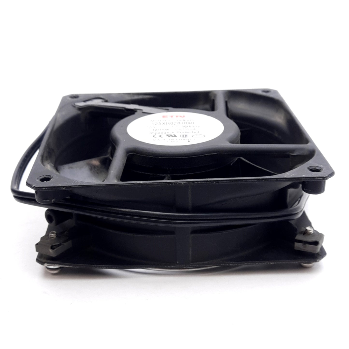 Used ETRI 125XR0281090 Cooling Fan, 220VAC 15W, 112.36CFM, 3200RPM, 48dBA, 4.75x4.75"
