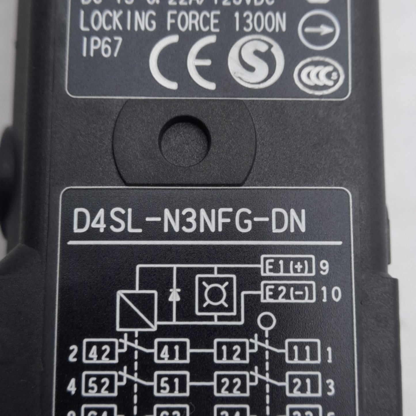 Used Omron D4SL-N3NFG-DN Safety Door Guard Interlock Switch, 24VDC Coil, 120VAC 1.5A