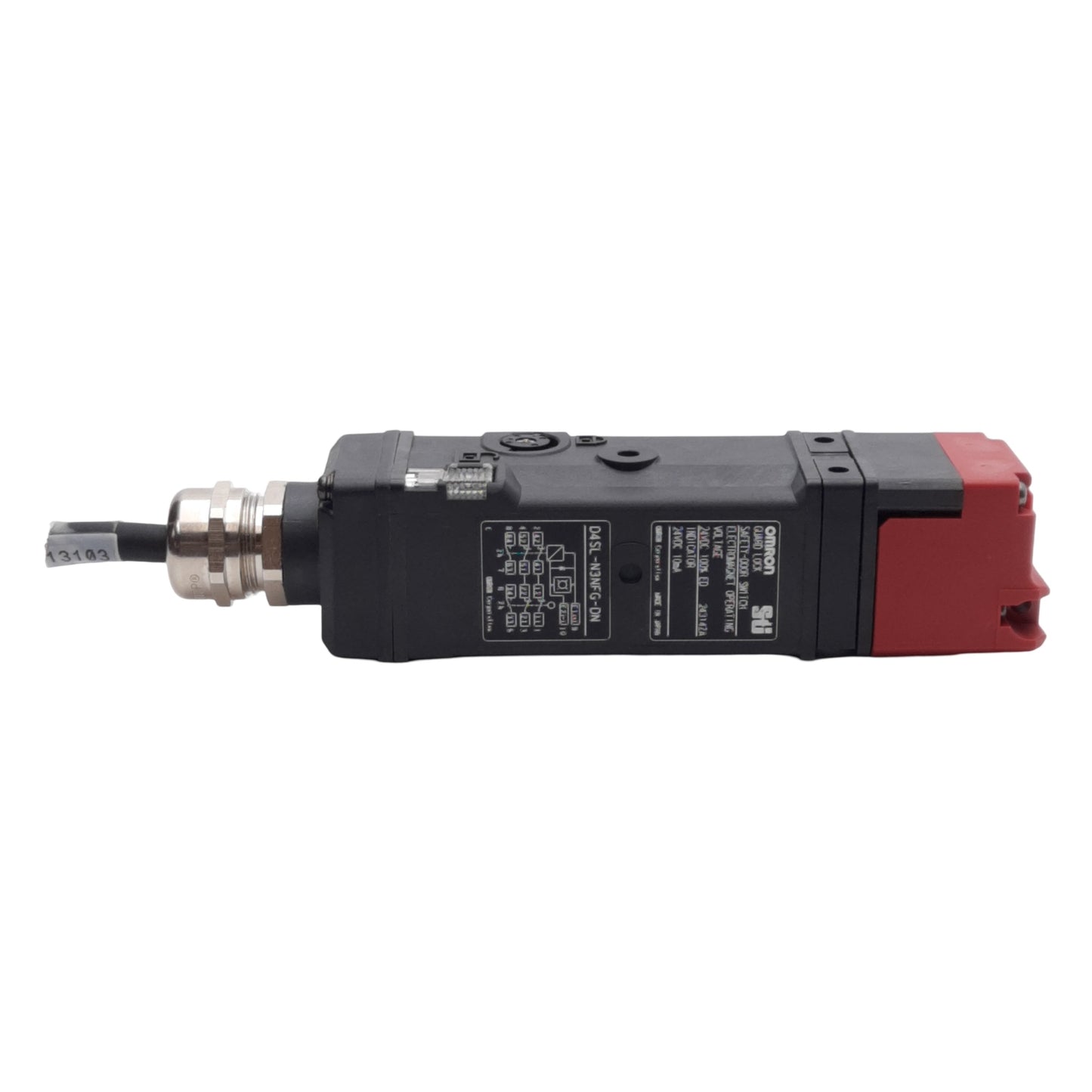 Used Omron D4SL-N3NFG-DN Safety Door Guard Interlock Switch, 24VDC Coil, 120VAC 1.5A
