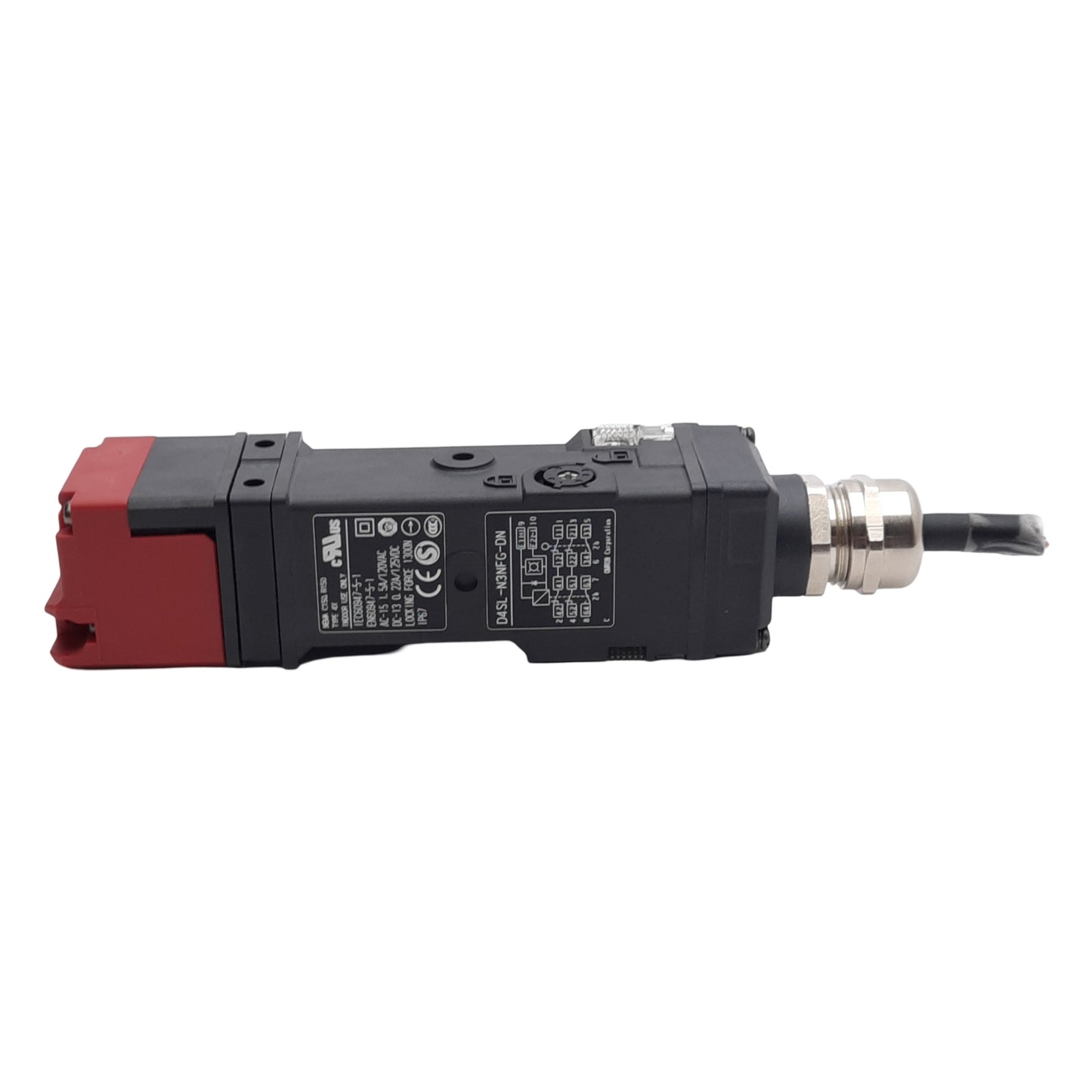 Used Omron D4SL-N3NFG-DN Safety Door Guard Interlock Switch, 24VDC Coil, 120VAC 1.5A