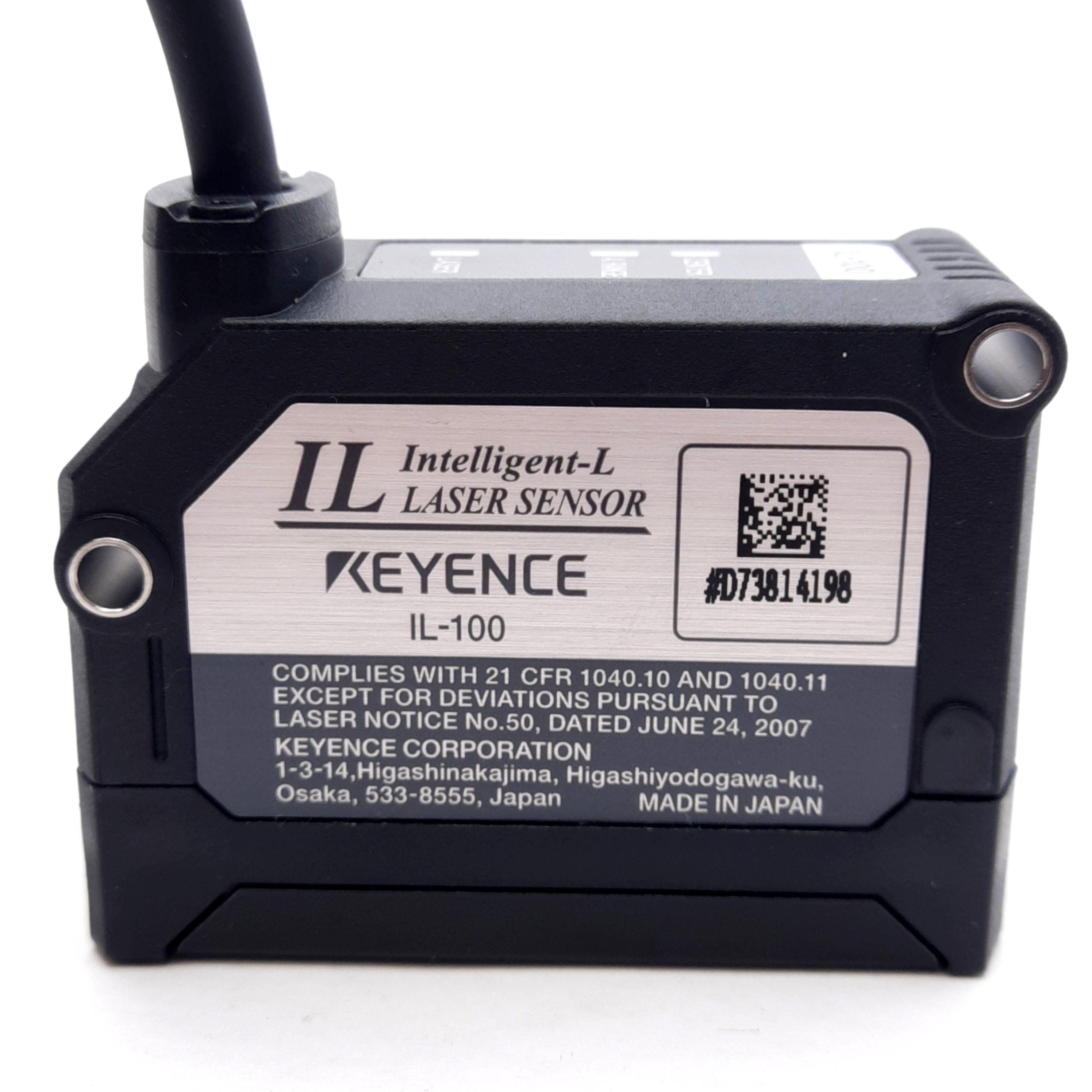 Keyence IL-100 Intelligence L Laser Sensor, 100mm Reference, 75