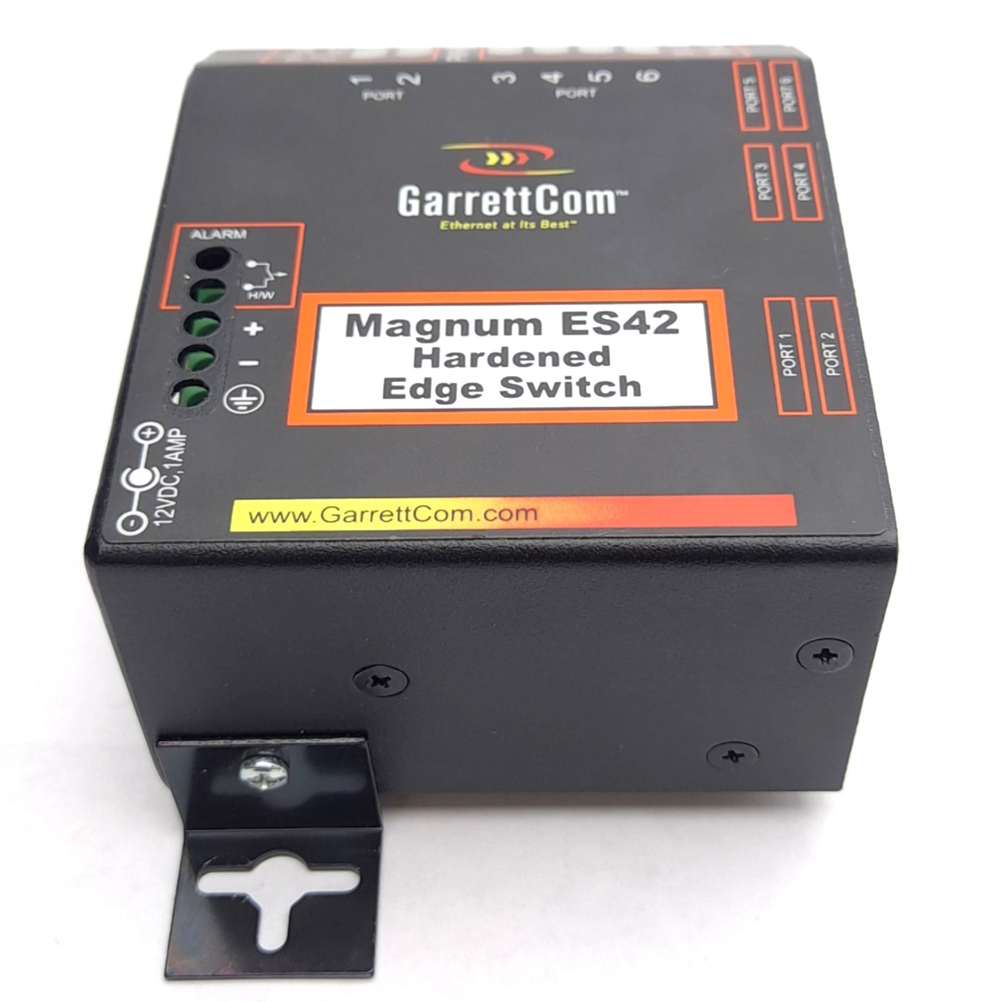 Used GarrettCom ES42H-24VDC Hardened Edge Switch, 10/100 RJ-45 (x4), Fiber Ports (x2)