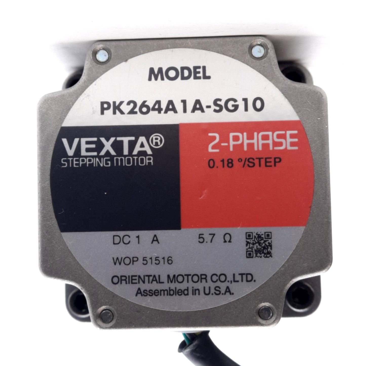 Used Vexta PK264A1A-SG10 Stepper Motor 0.18°, 2-Phase 3.9/2.8VDC, 10:1, 368oz-in