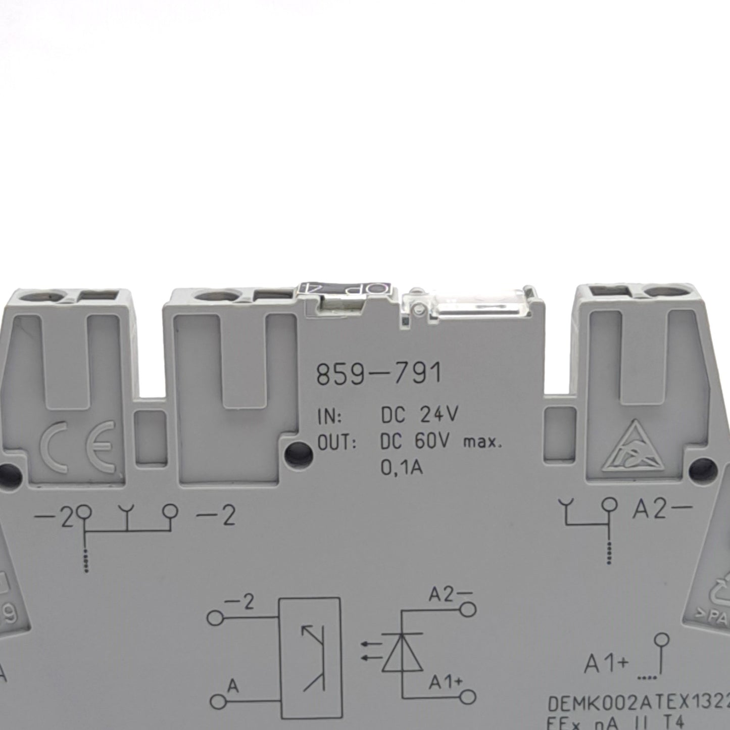 Used Lot of 2 Wago 859-791 Terminal Block 24V DC Supply, 0.1A 60VDC Contact