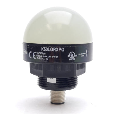 Used Banner K50LGRXPQ EZ-LIGHT 2-Color General Purpose Indicator, PNP, 18-30VDC, M12