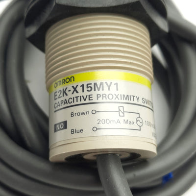New – Open box Omron E2K-X15MY1 Capacitive Proximity Sensor, 15mm, 100-220VAC, 200mA, N/O