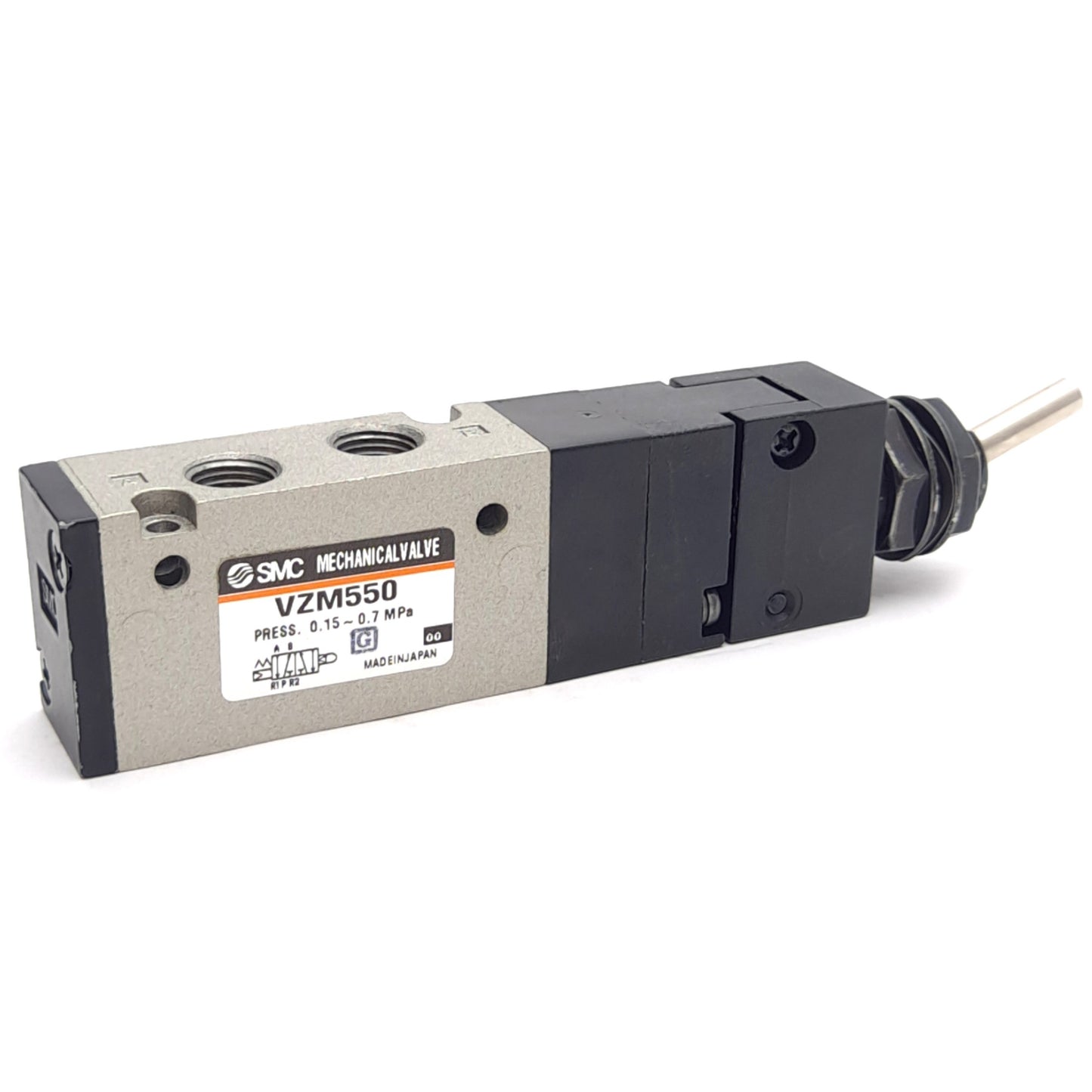 Used SMC VZM550 0-N01-08 Pneumatic Mechanical Valve 5 Port, 1/8" NPT, 0.15-0.7MPa