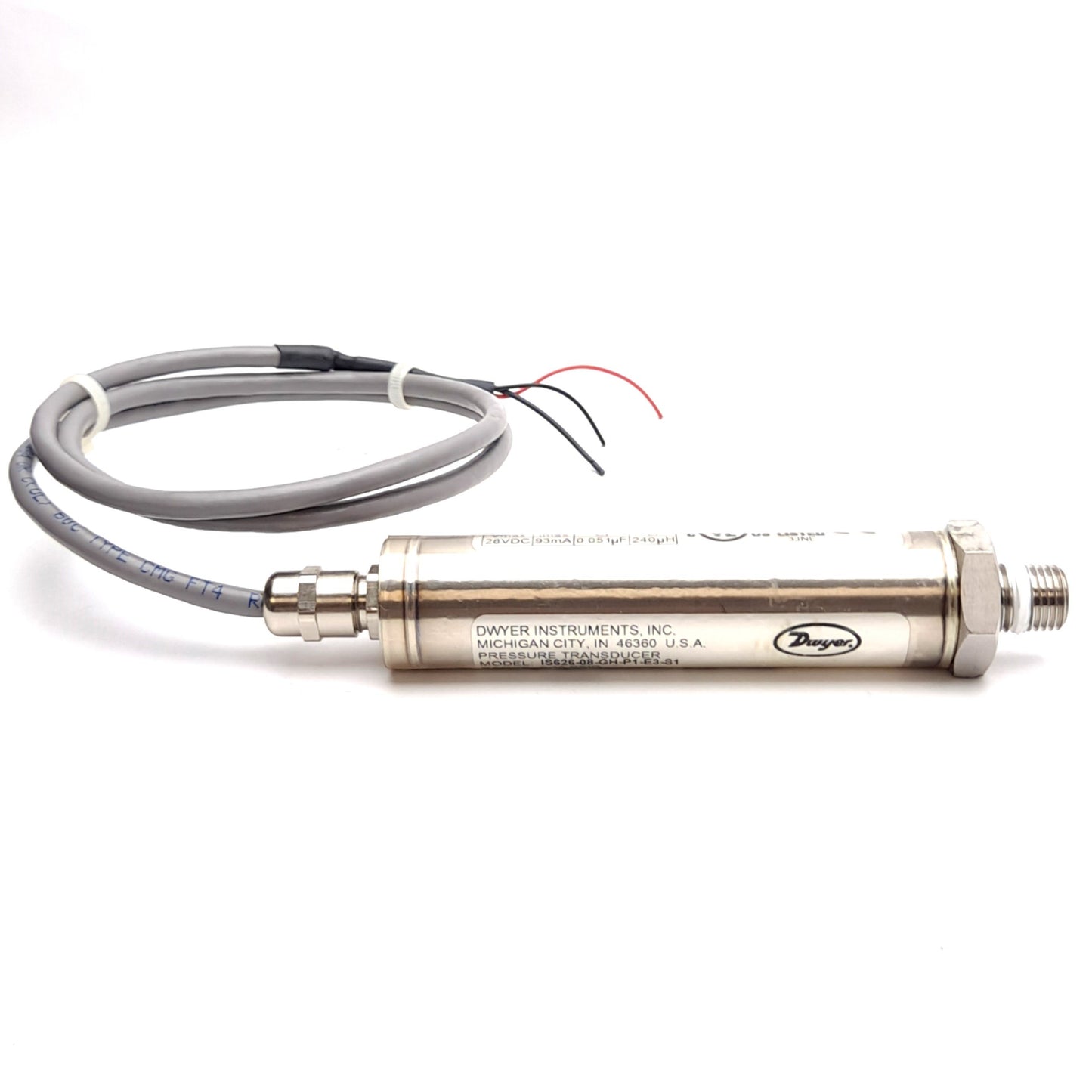 Used Dwyer IS626-08-GH-P1-E3-S1 Pressure Transmitter, 4-20mA Output, 0-30psig