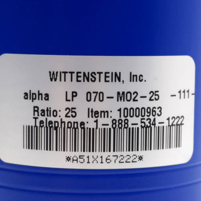 Used Wittenstein Alpha LP070-MO2-25-111-000 Planetary Gearhead, 25:1, NEMA 23