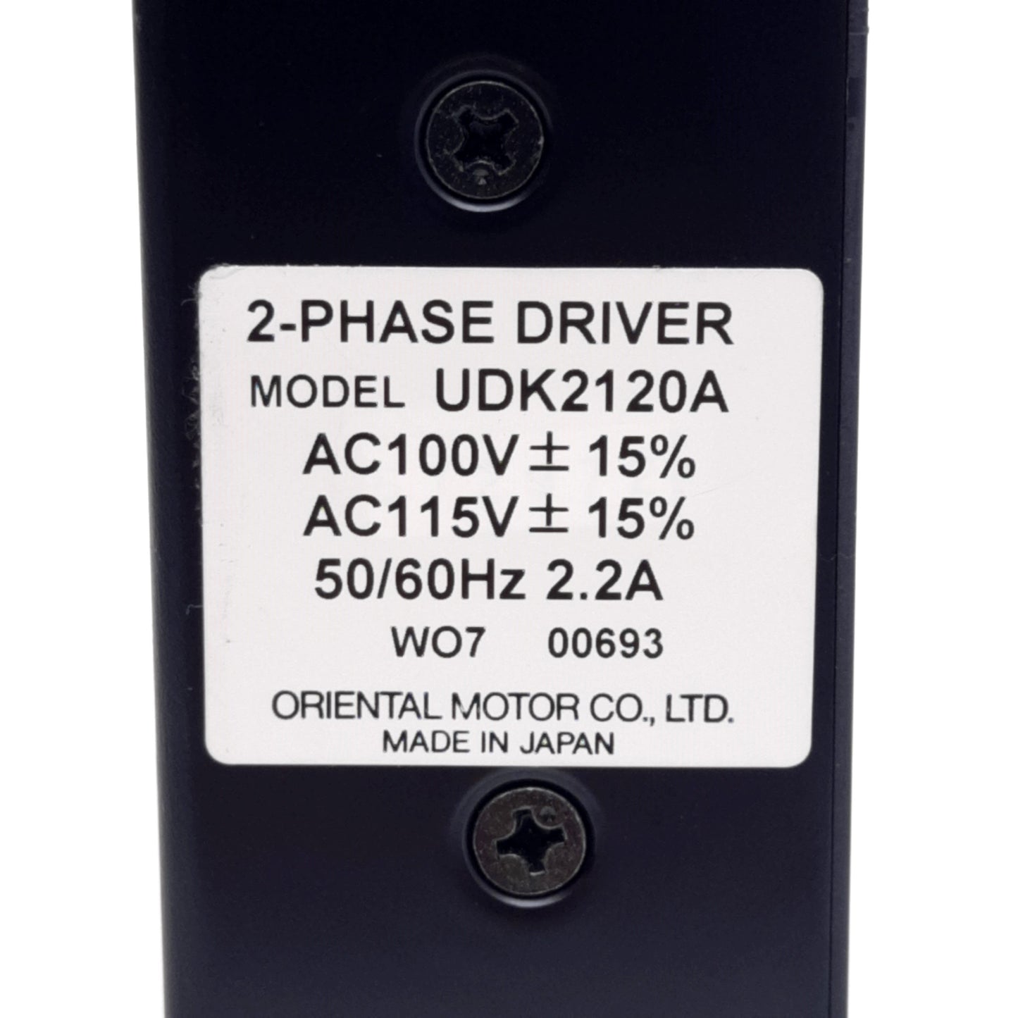 Used Vexta UDK2120A Stepper Motor Driver, 2-Phase, 100/115VAC 2.2A, 0.9°/0.45° Step