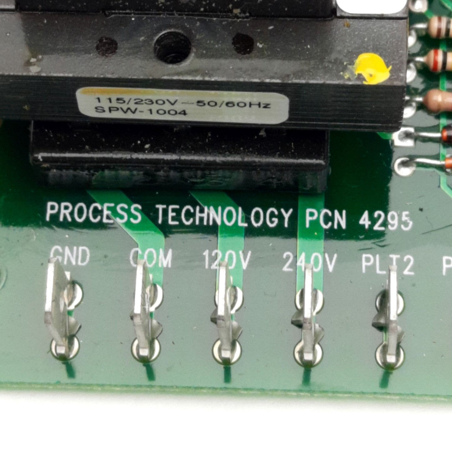 Used Process Technology PCN 4295 PLC Circuit Board, 120/240VAC, NO/NC Contacts