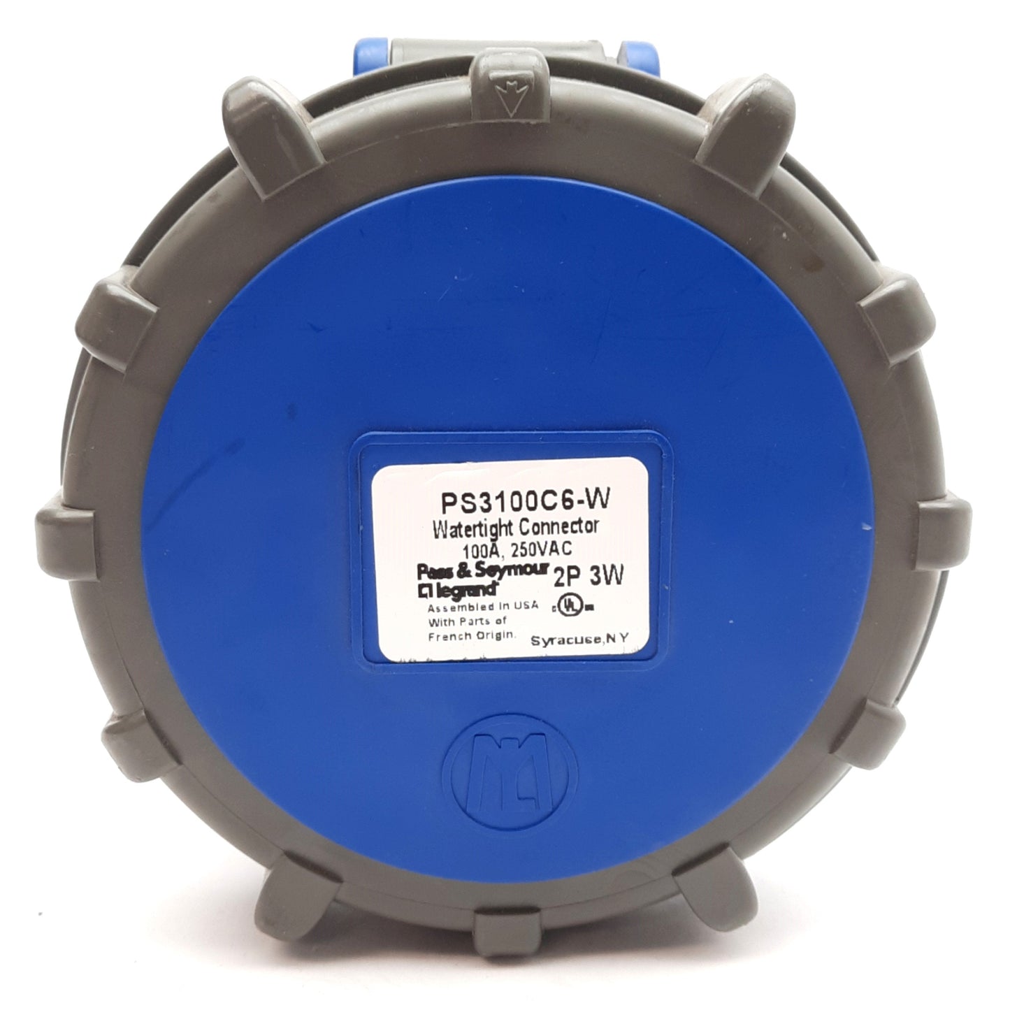 Used Pass & Seymour PS3100C6-W Pin & Sleeve Watertight Plug, 3-Wire, 250VAC, 100A
