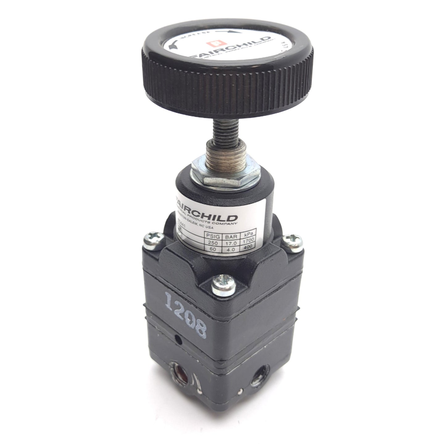 Used Fairchild 80441 Multi-Stage Pressure Regulator, 1-60psig, 1/8" NPT, 14 SCFM