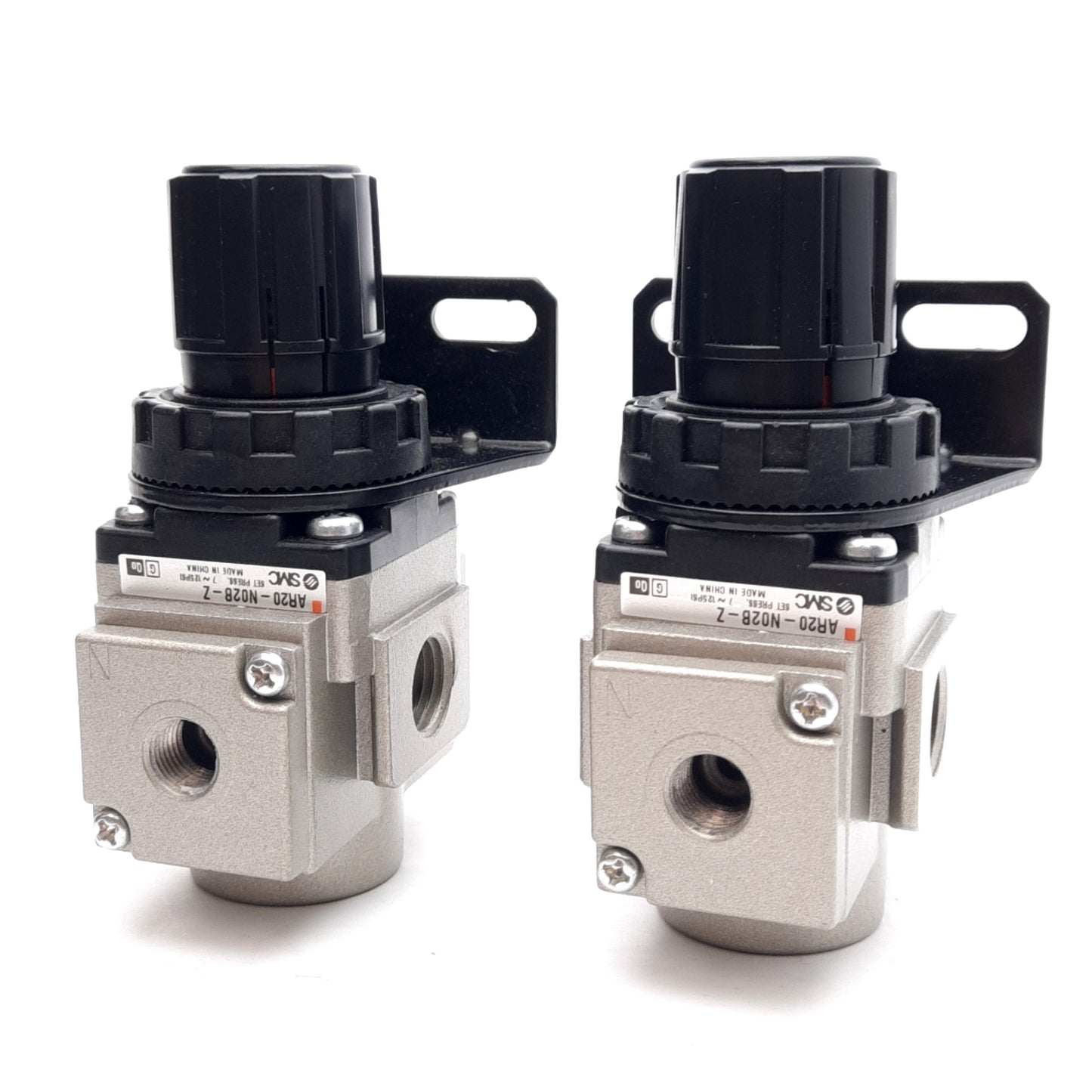 Used Lot of 2 SMC AW20-N02B-Z Pneumatic Regulator, 7-125PSI, 1/4in NPT Ports