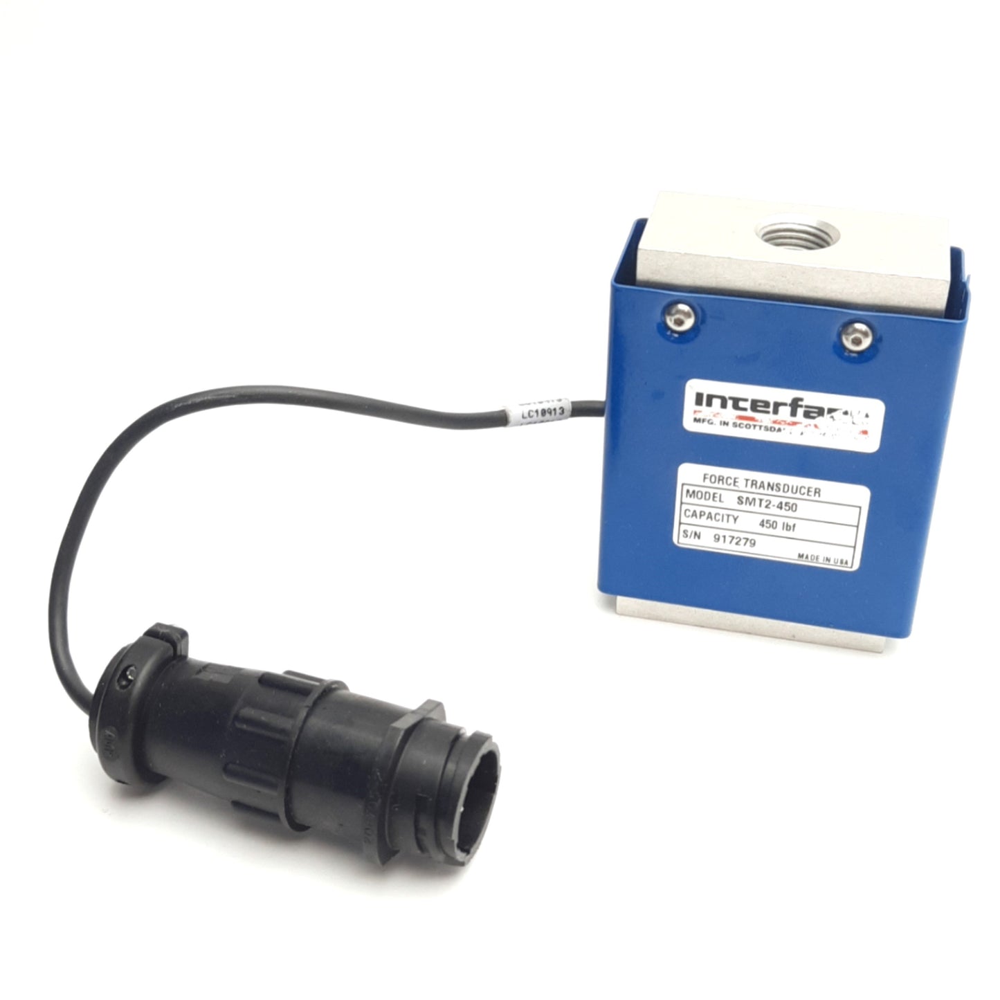 Used Interface SMT2-450 Force Transducer 450lbf Capacity, 0.50-20 UNF Threads