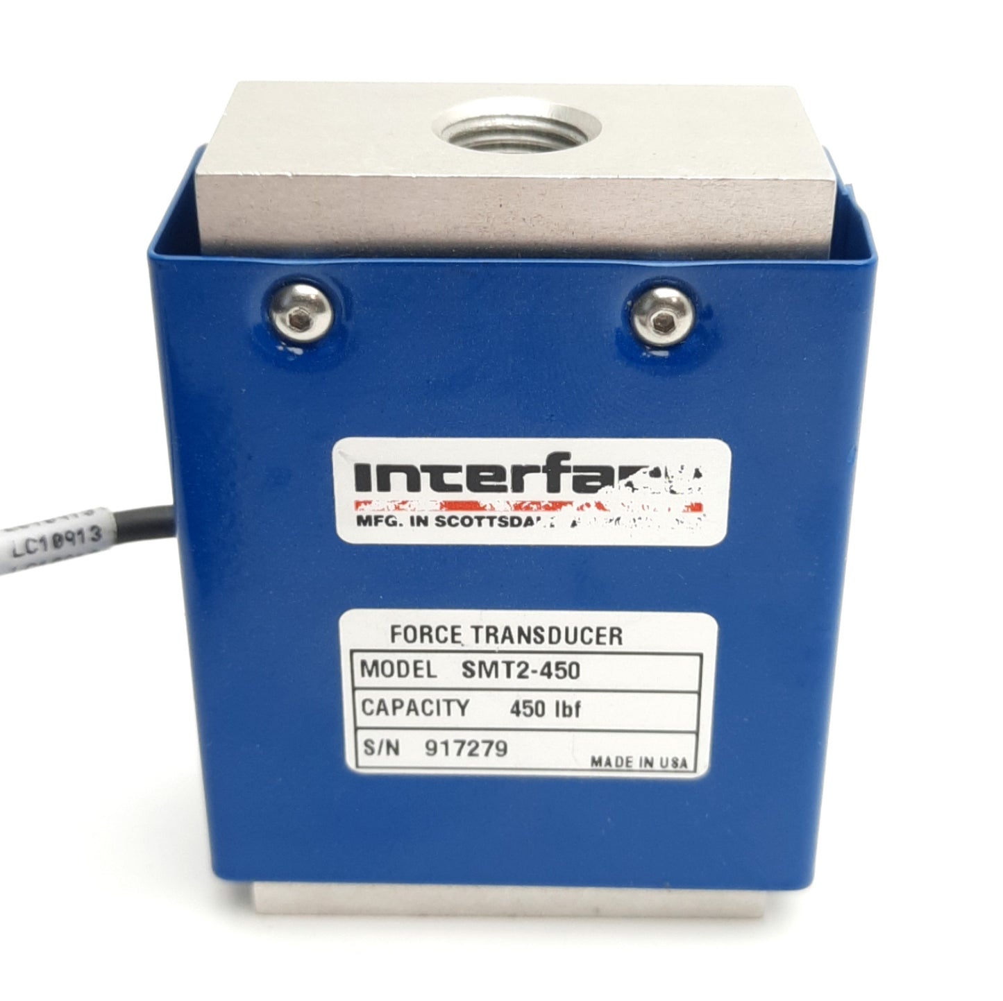 Used Interface SMT2-450 Force Transducer 450lbf Capacity, 0.50-20 UNF Threads