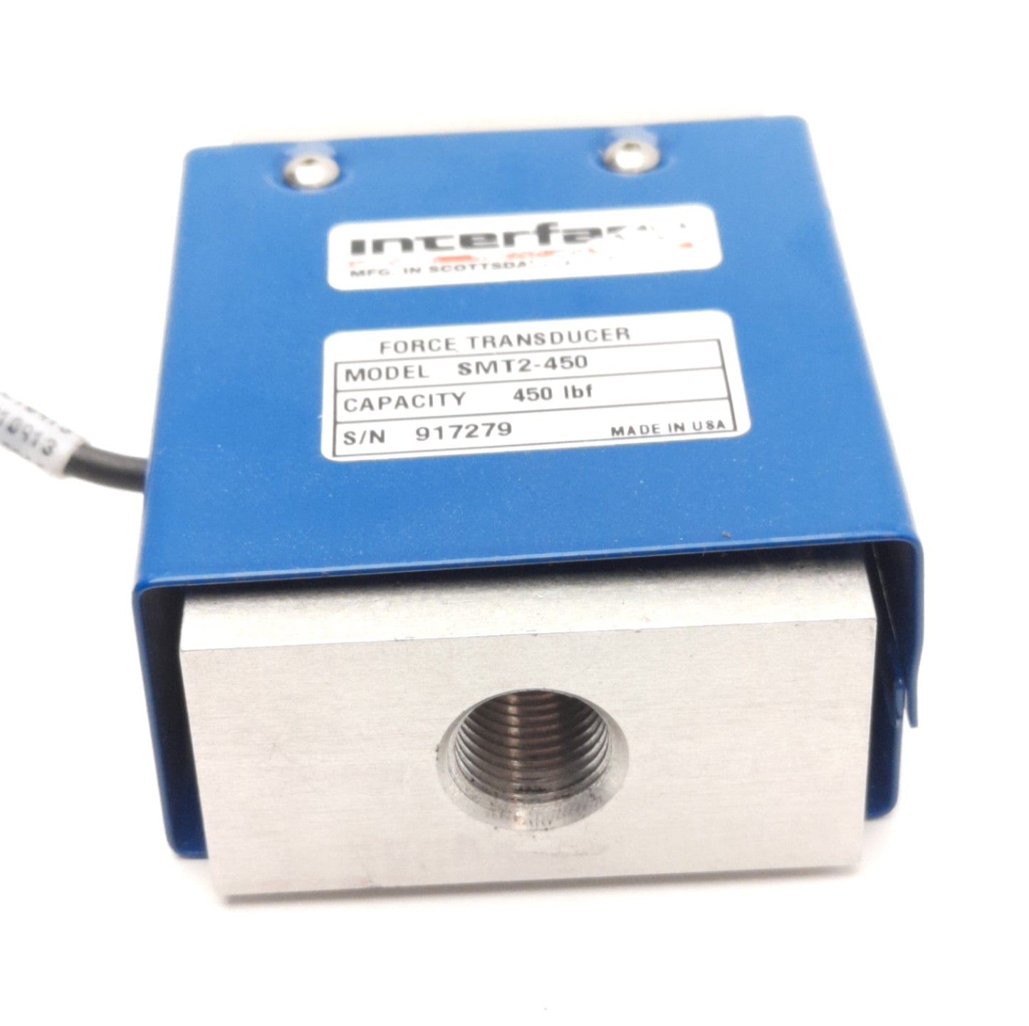 Used Interface SMT2-450 Force Transducer 450lbf Capacity, 0.50-20 UNF Threads