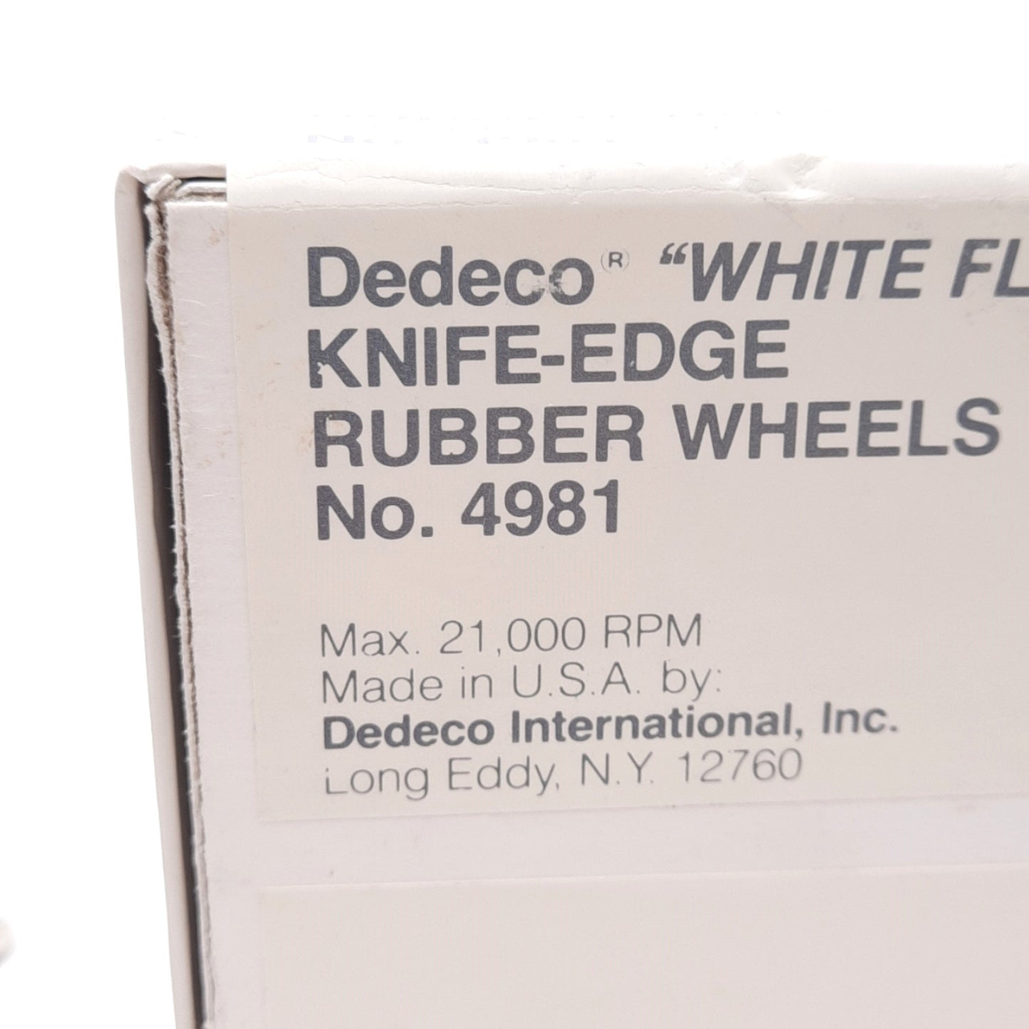 Used Lot of 100 Dedeco 4981 White Flexies Knife-Edge Rubber Wheels, ø5/8in Ultra Fine