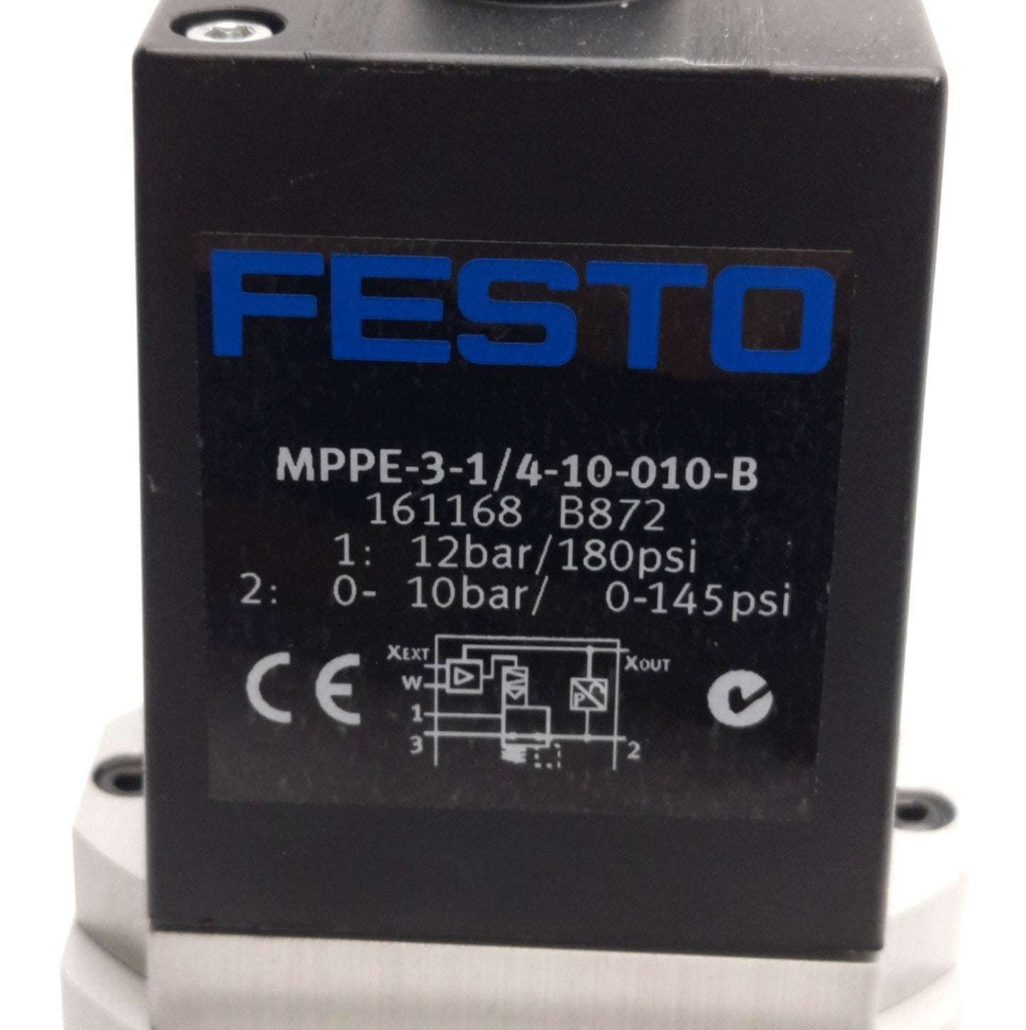 Used Festo MPPE-3-1/4-10-010-B Proportional Regulator, 3-Way Closed, 0-10bar, G1/4