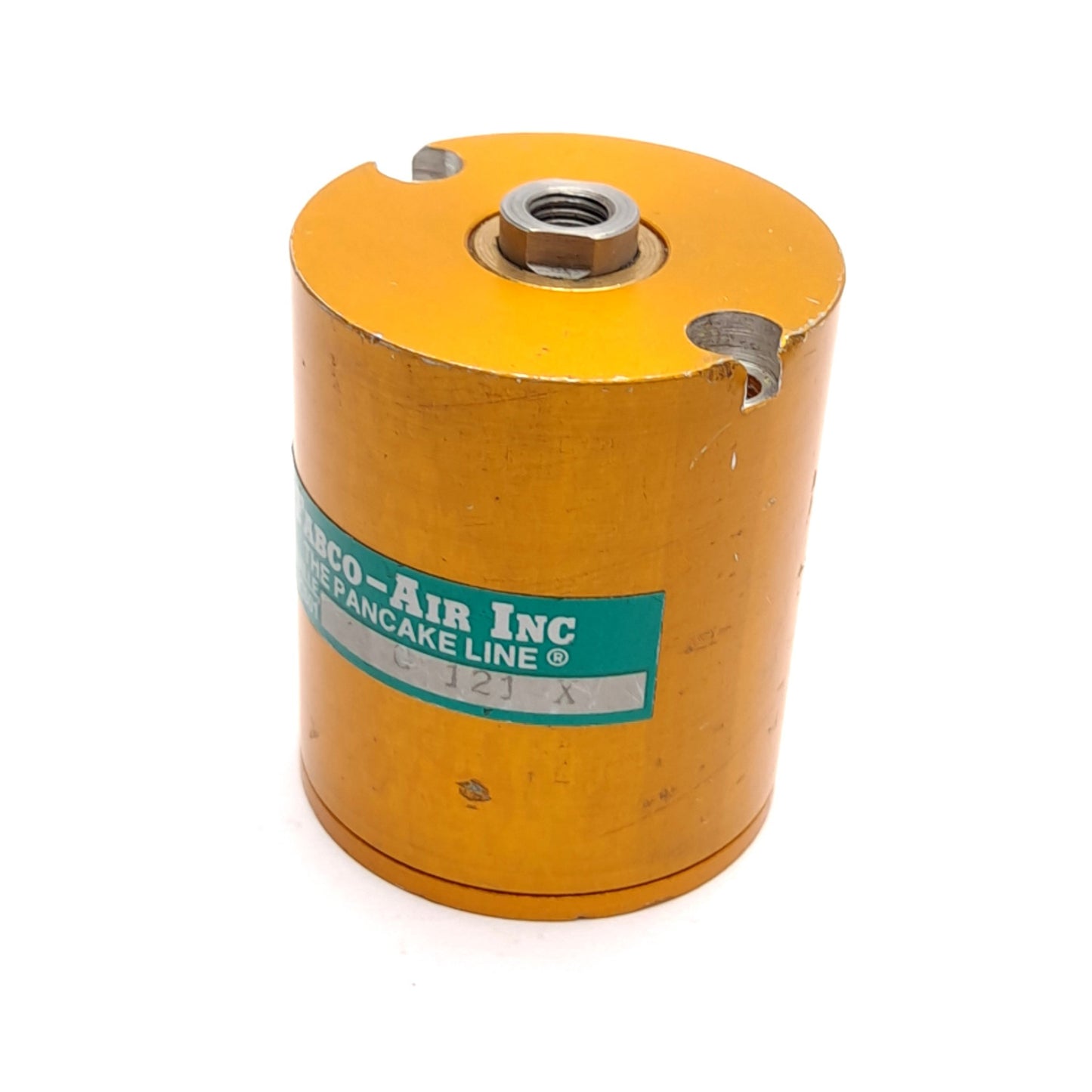 Used Fabco Air G-121-X Pancake Cylinder, 1-1/8" Bore, 1-1/2" Stroke, 250psi, 1/8" NPT
