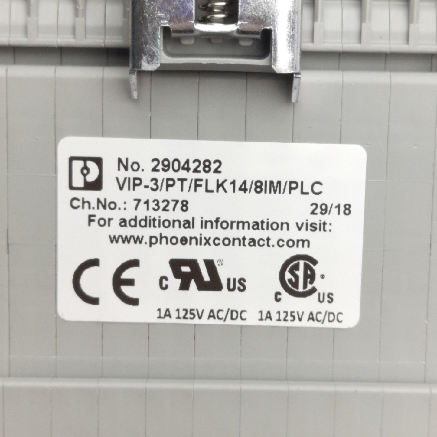 Used Phoenix Contact VIP-3/PT/FLK14/8IM/PLC Breakout Module 25VAC/60VDC 3A Max
