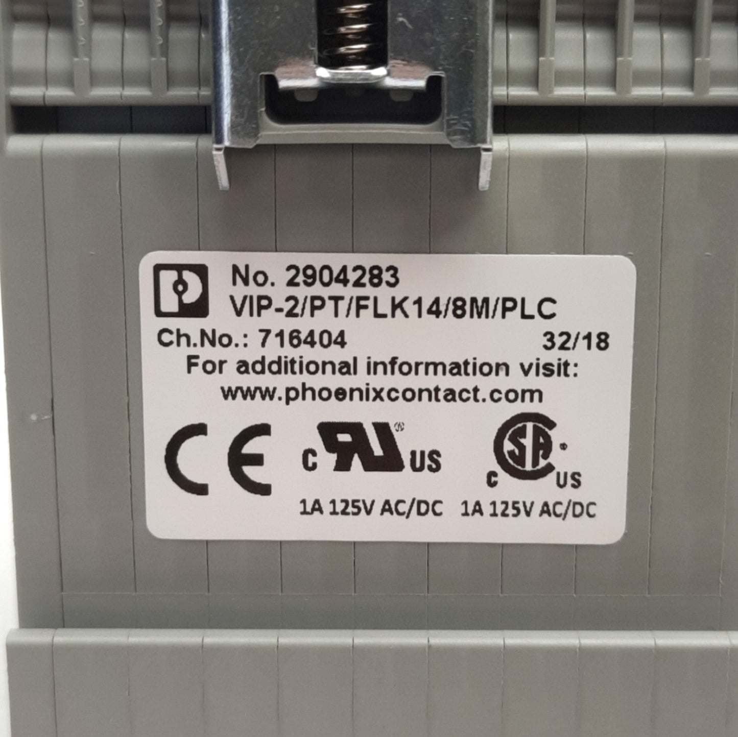 Used Phoenix Contact VIP-2/PT/FLK14/8M/PLC Breakout Module, 25VAC/60VDC 3A Max