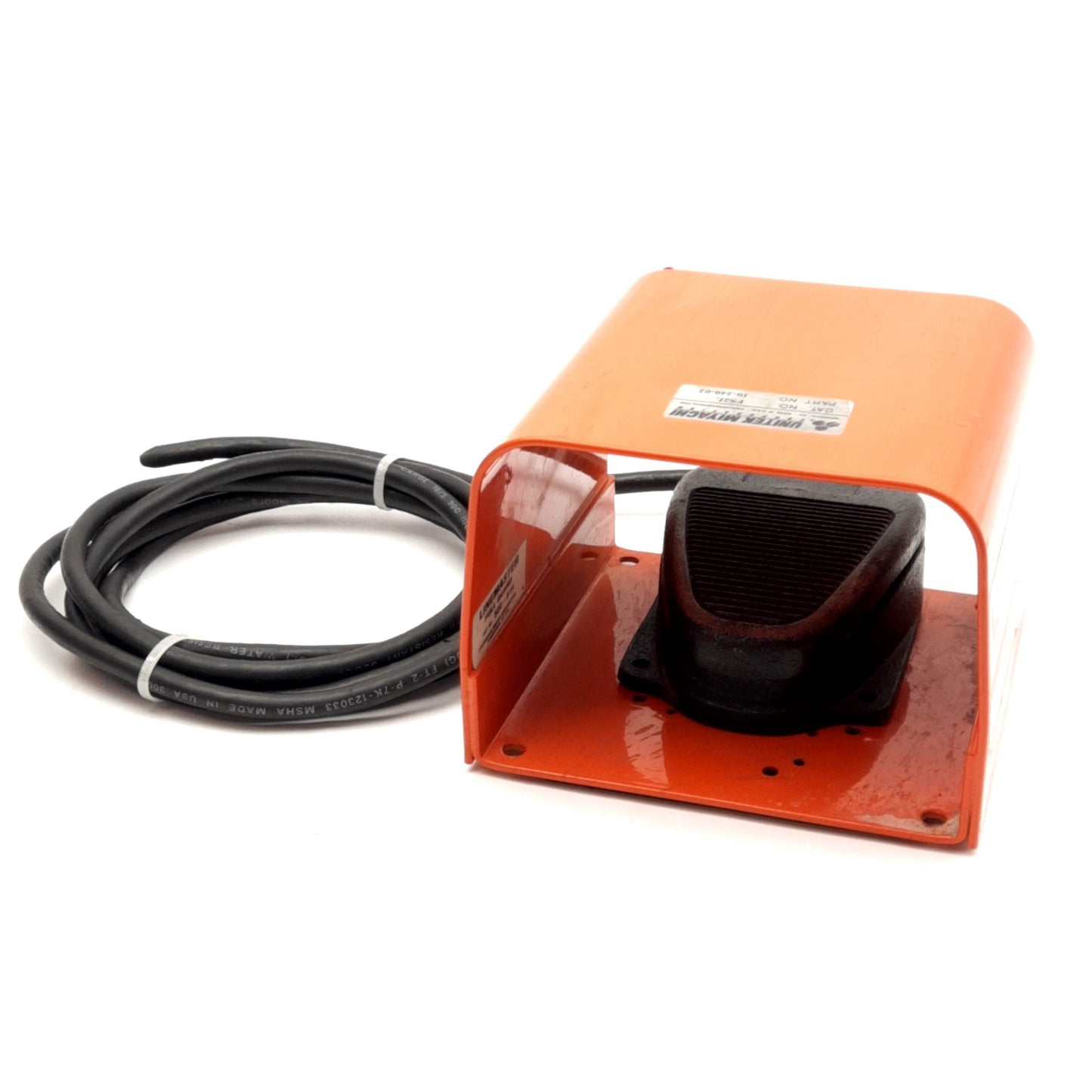 Used Unitek Miyachi 10-240-02 FS2L Two-Level Foot Switch and Guard, 3-Wire, 8ft Cable