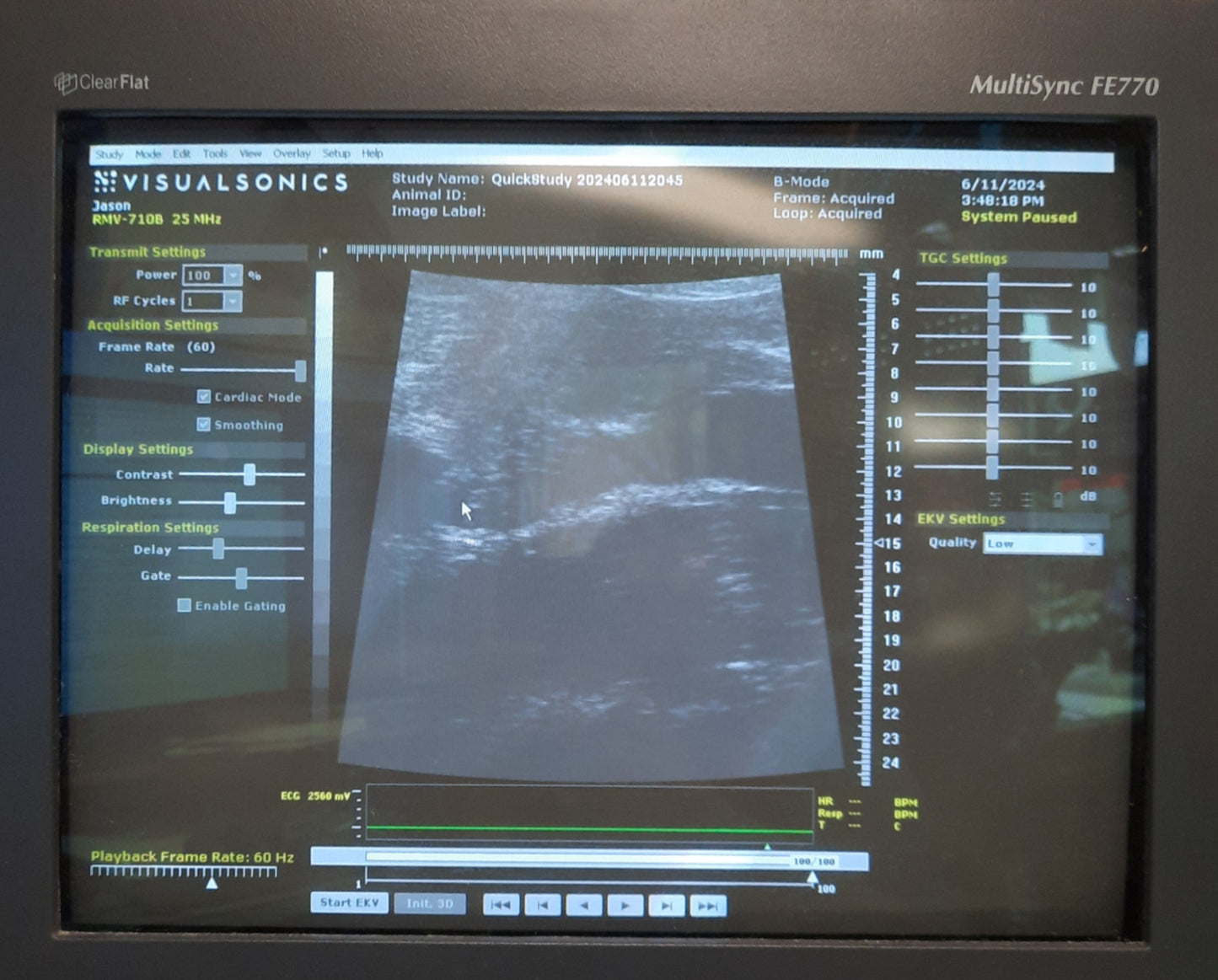 Used VisualSonics Vevo 770 Micro-Ultrasound Imaging System 120VAC w/RMV 710B Head