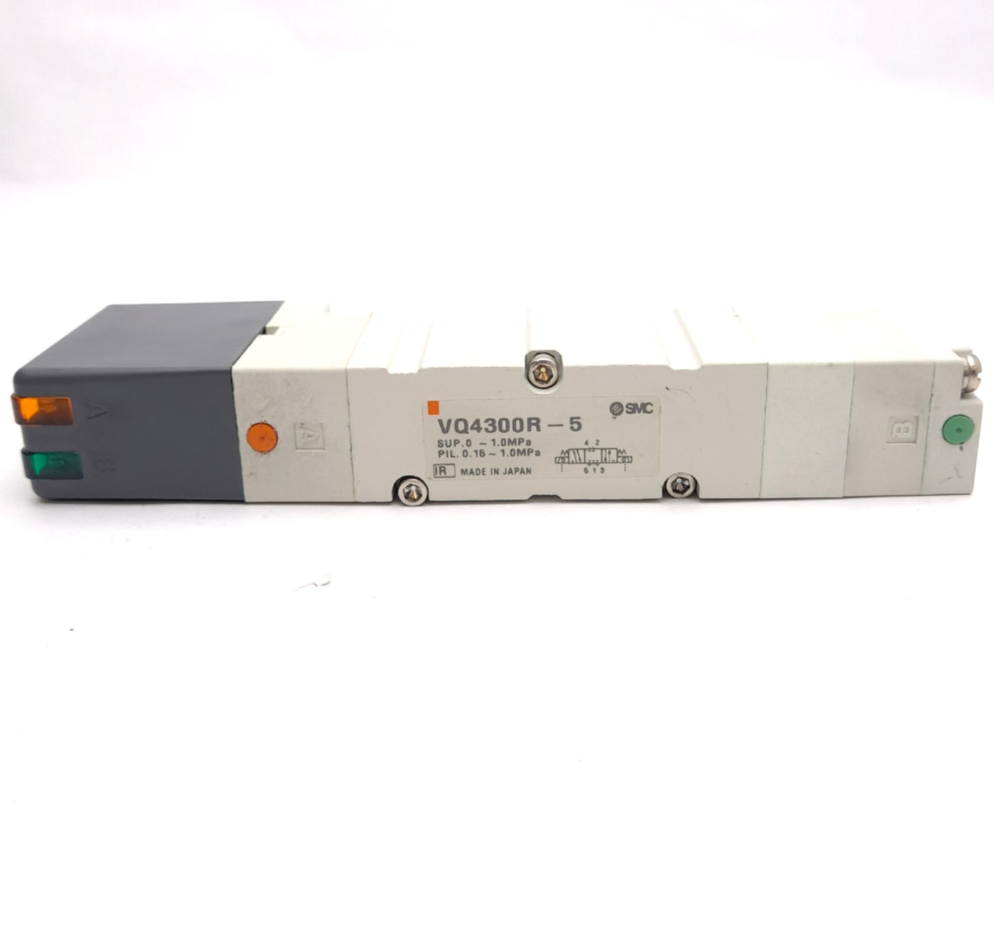Used SMC VQ4300R-5 Solenoid Valve 0-1.0MPa, 3-Pos Closed Center, 24VDC Coil