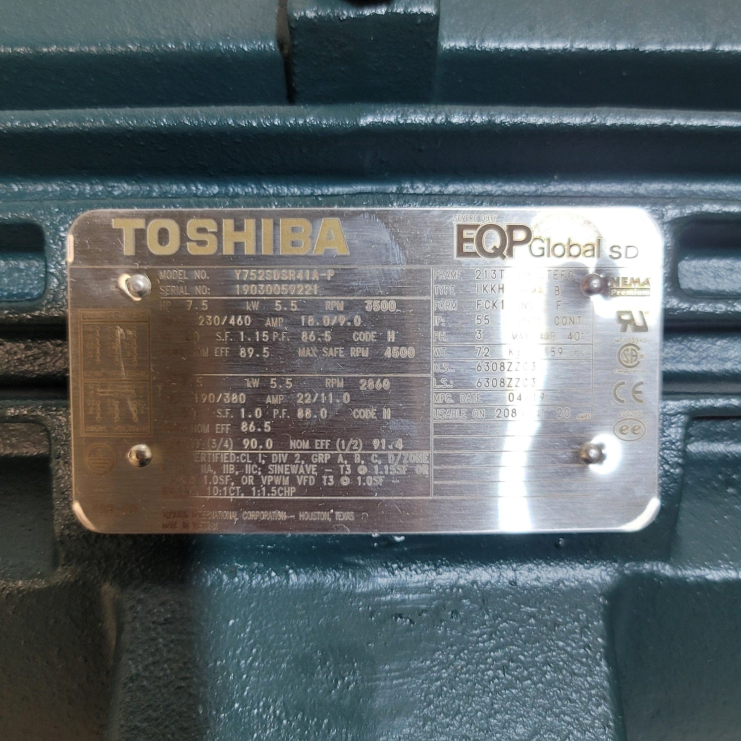 Used Cincinnati Fan PB-15A Centrifugal Blower 3600CFM, 7.5Hp, 230/460VAC 3-Ph 18/9A