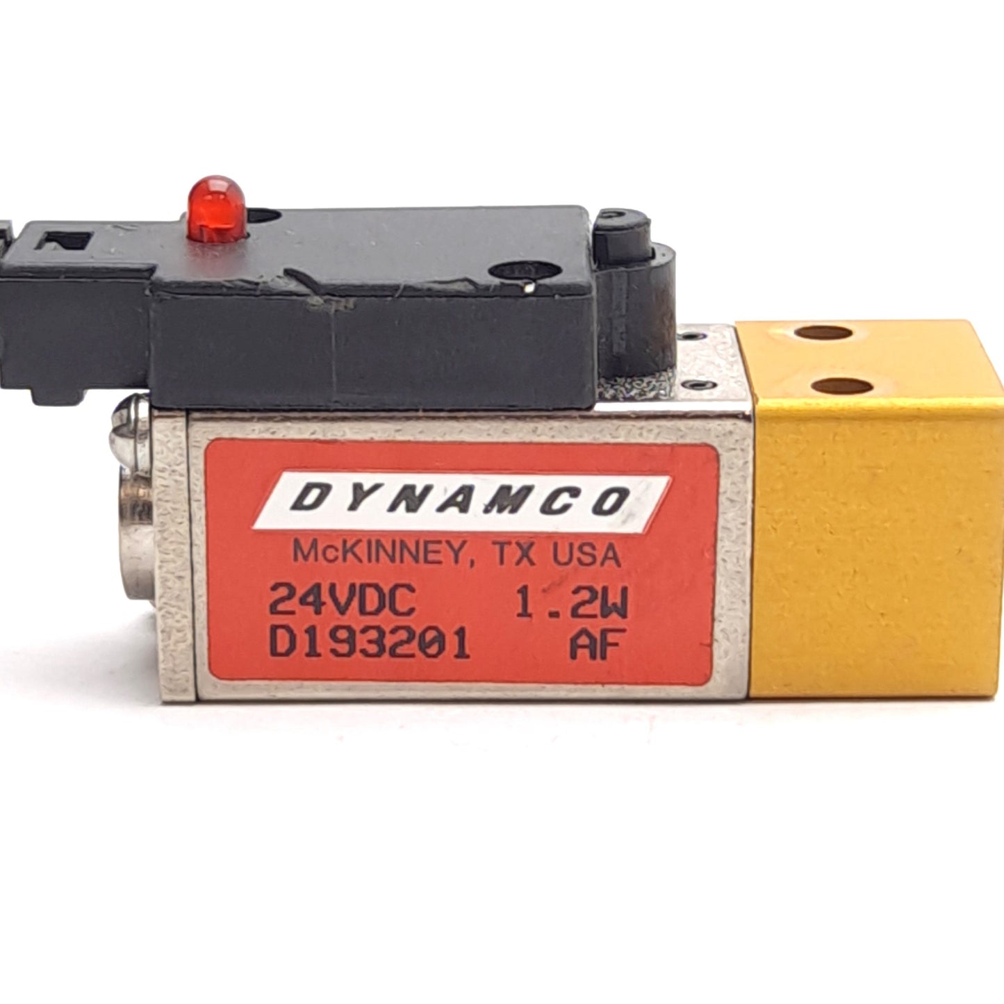 Used Lot of 2 Dynamco D193201 Solenoid Valve 24VDC, 1.2W, ø2.3mm Orifice, 10-32 Ports