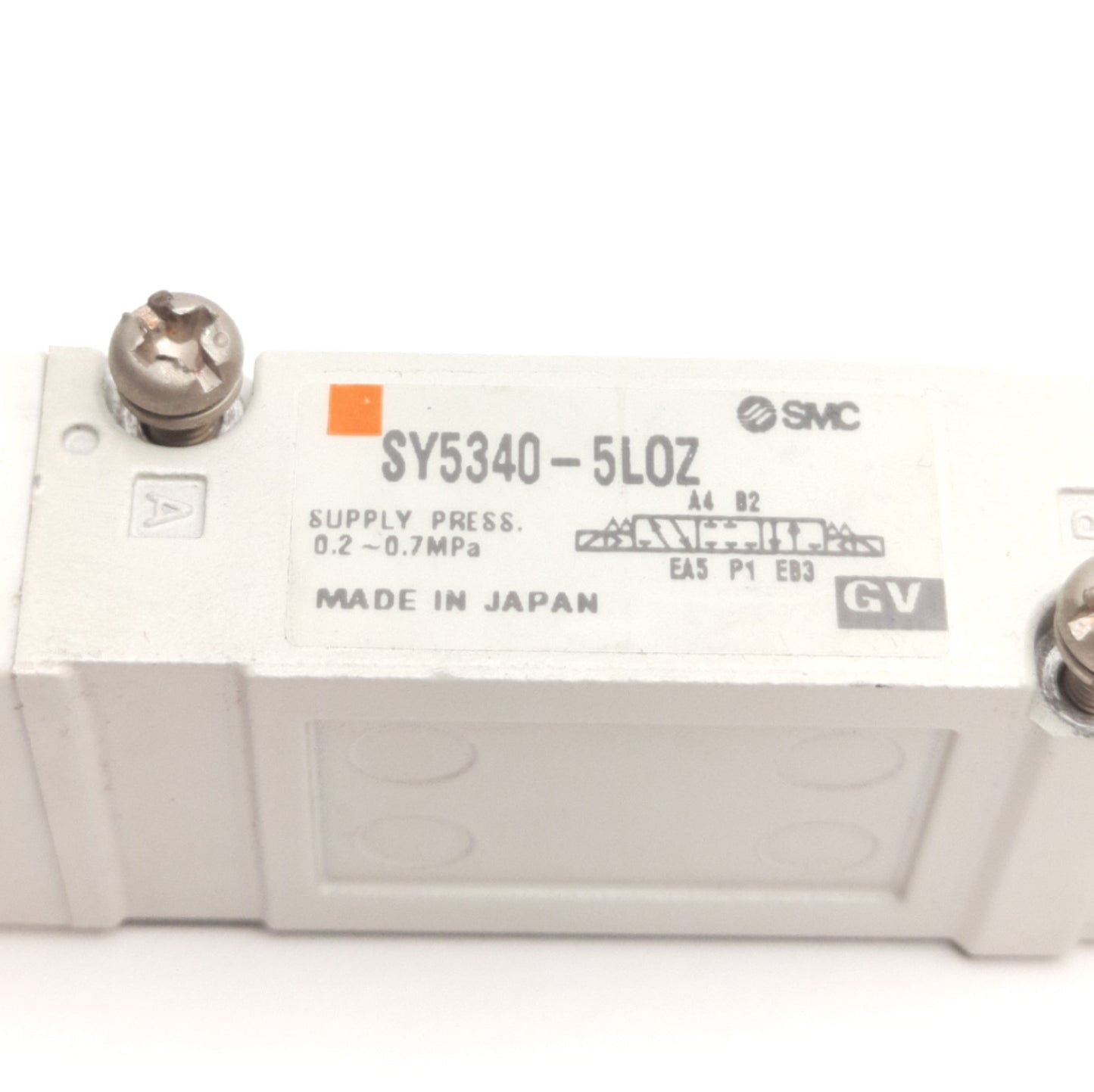 Used SMC SY5340-5LOZ Solenoid Valve 3-Pos Closed Center, 0.2-0.7MPa, 24VDC Coil