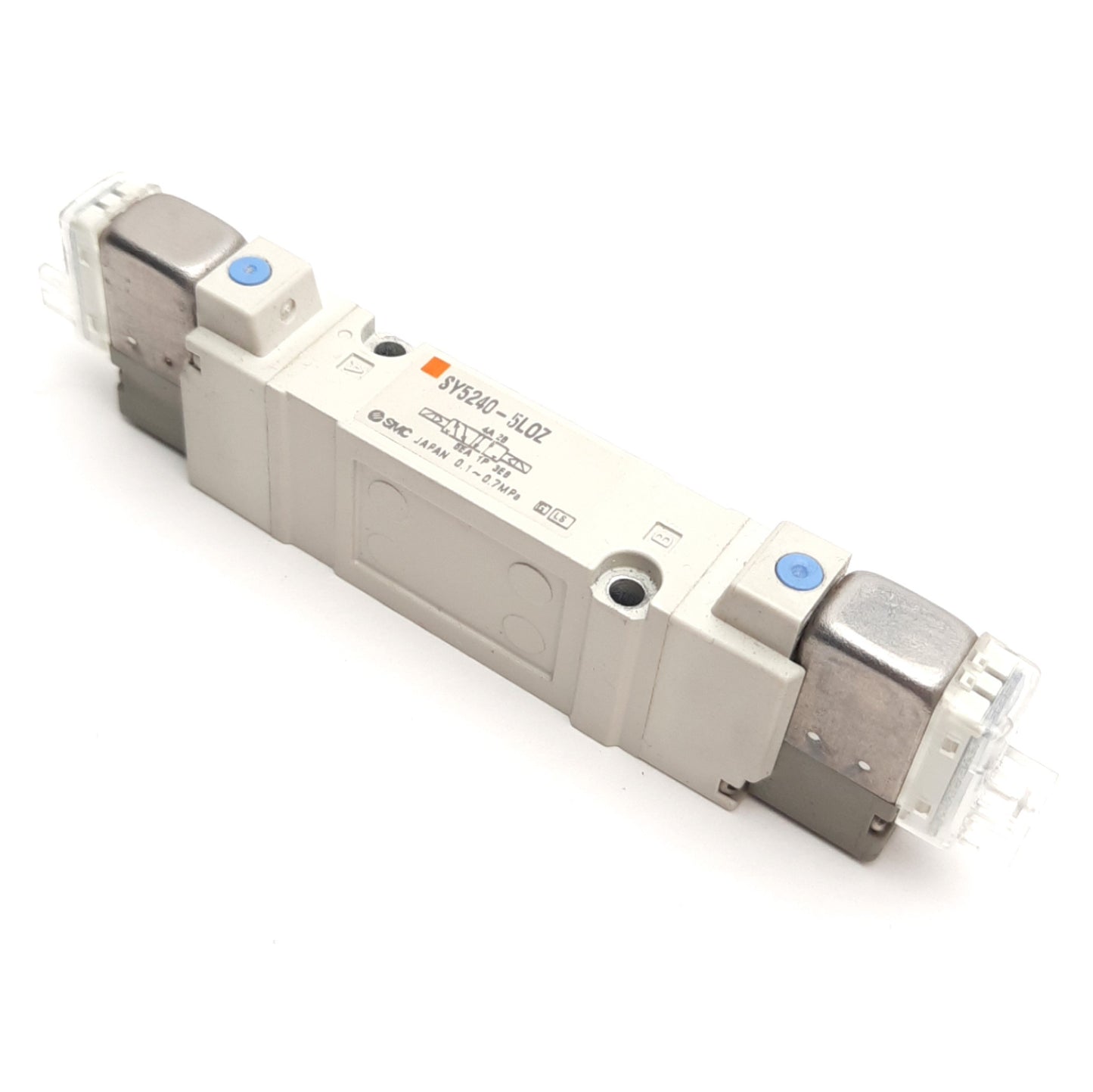 Used SMC SY5240-5LOZ Solenoid Valve, 2-Pos Double, 0.1-0.7MPa, 24VDC Coil