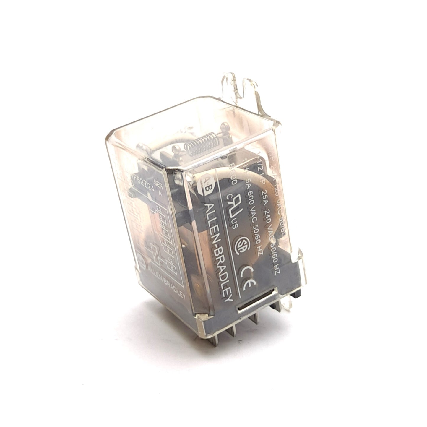 Used Allen Bradley 700-HHF62Z24 Relay, 24VDC Coil, 25A Contact, DPDT