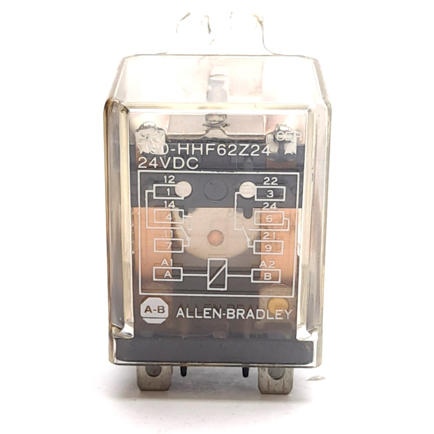Used Allen Bradley 700-HHF62Z24 Relay, 24VDC Coil, 25A Contact, DPDT