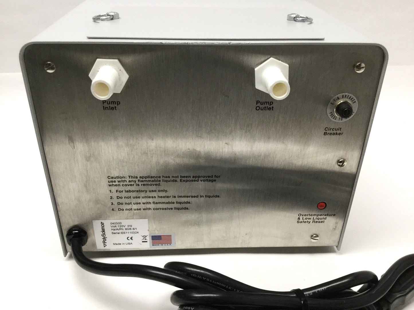 Used PolyScience 210 Temp Controlled Heated Water Recirculator 70°C 750W 120VAC 3GPM