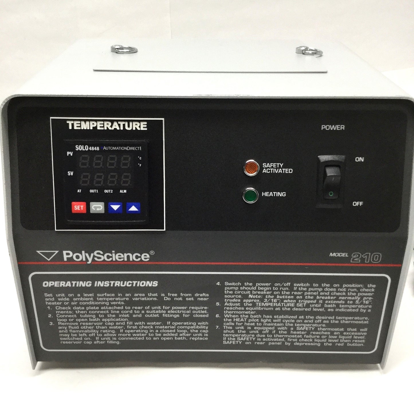 Used PolyScience 210 Temp Controlled Heated Water Recirculator 70°C 750W 120VAC 3GPM