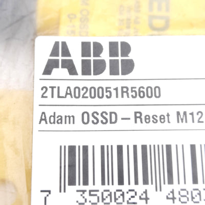New ABB 2TLA020051R5600 Adam OSSD-Reset Proximity Sensor, 15±2mm, 24VDC, M12 5-Pin