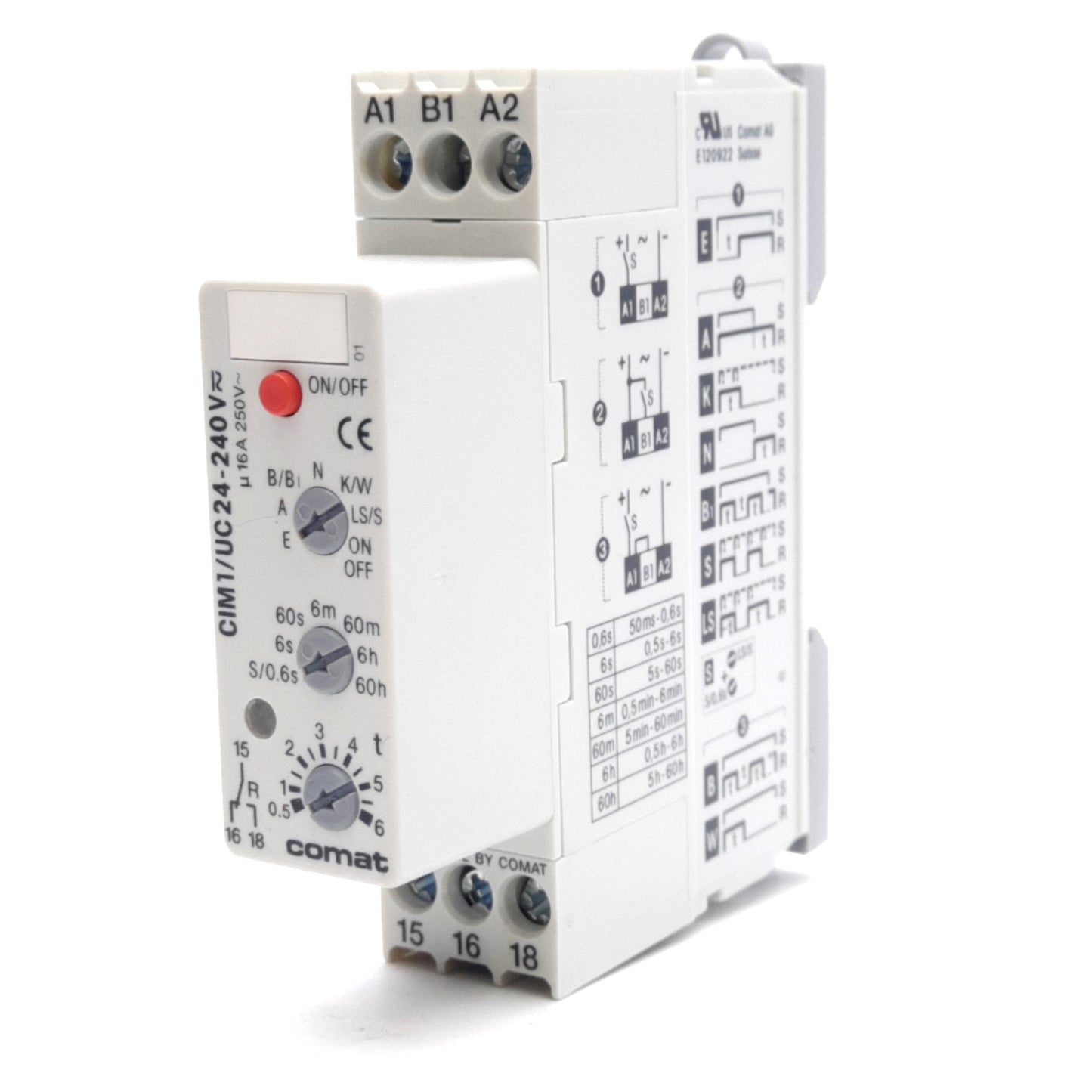 New Comat Releco CIM1/UC24-240V Multifunction Time Relay, 1 CO, 16A 250VAC, DIN Rail