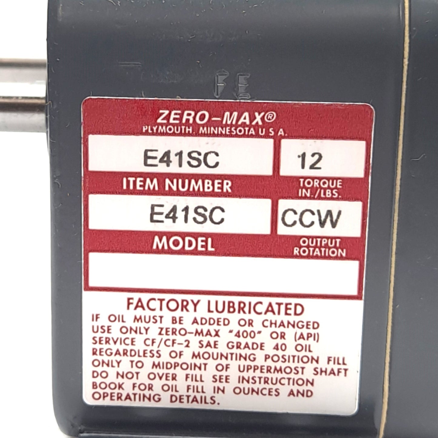 New Zero-Max E41SC Adjustable Speed Drive W/ Screw Control, 12 in-lbs, 0-400 RPM