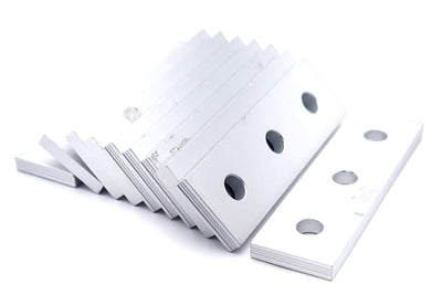 Used Lot of 10 80/20 20-4118 Straight Flat Plate 20 Series 3 Hole 60mm x 18mm x 4mm