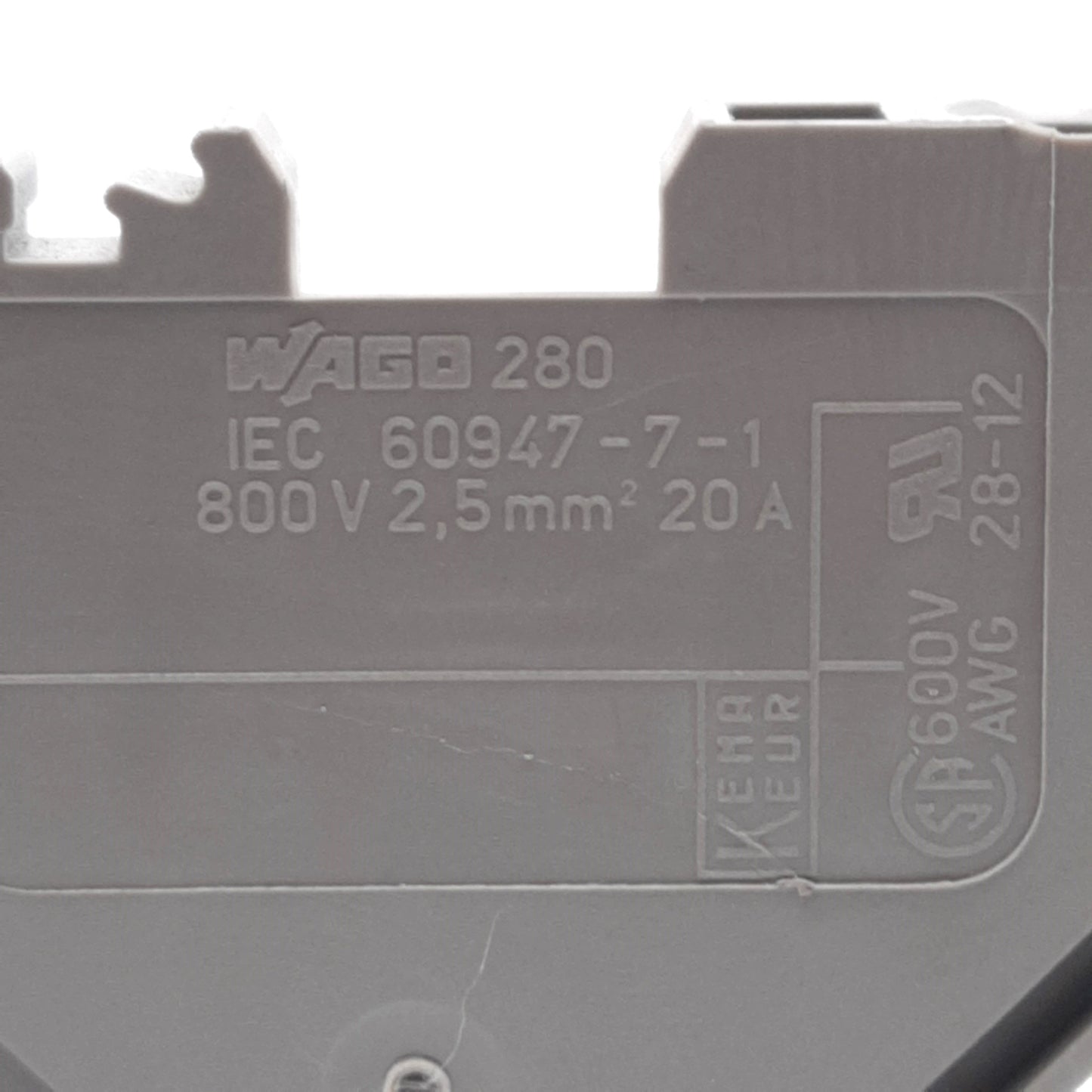Used Lot of 20 Wago 280-633 4-Conductor Feed Through Terminal Block 800V 20A DIN Rail