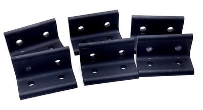 Used Lot of 6 80/20 4303 Aluminum Extrusion Inside 90 Degree Corner Brackets, 4-Hole