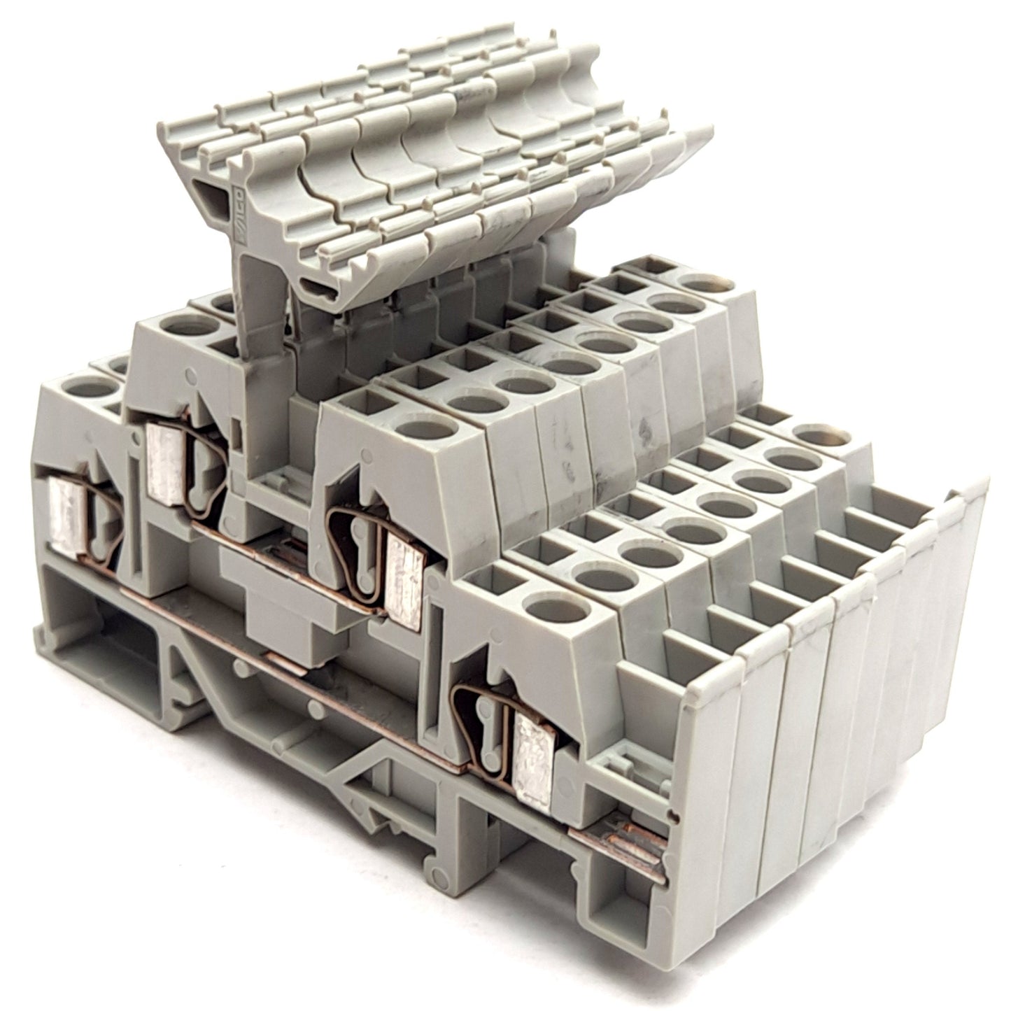 Used Lot of 8 Wago 281-620 4-Conductor Double Deck Terminal Block, 500V 26A, 2 Pole