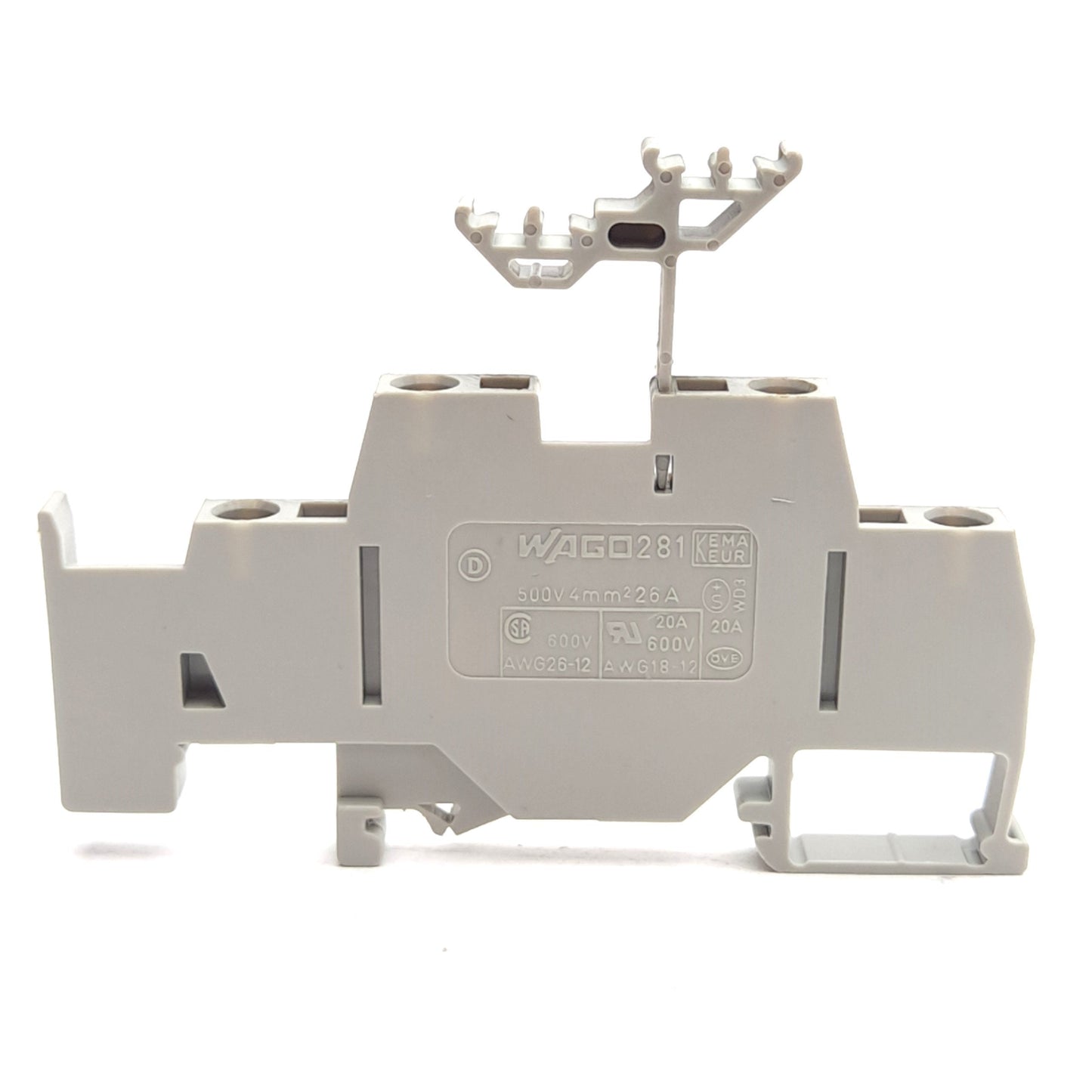 Used Lot of 8 Wago 281-620 4-Conductor Double Deck Terminal Block, 500V 26A, 2 Pole