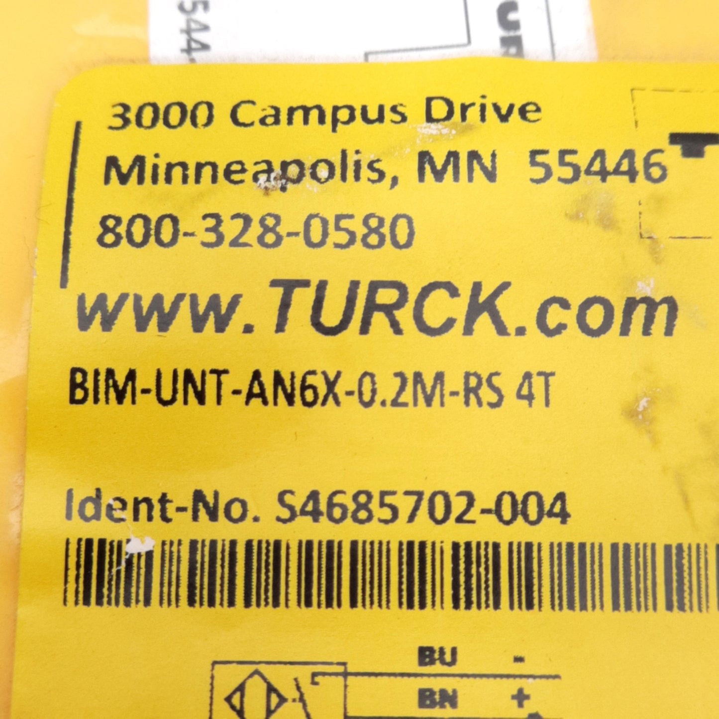 New Turck BIM-UNT-AP6X-0.2M-RS 4T Magnetic Cylinder Sensor, PNP, 10-30VDC, 0.2M, M12