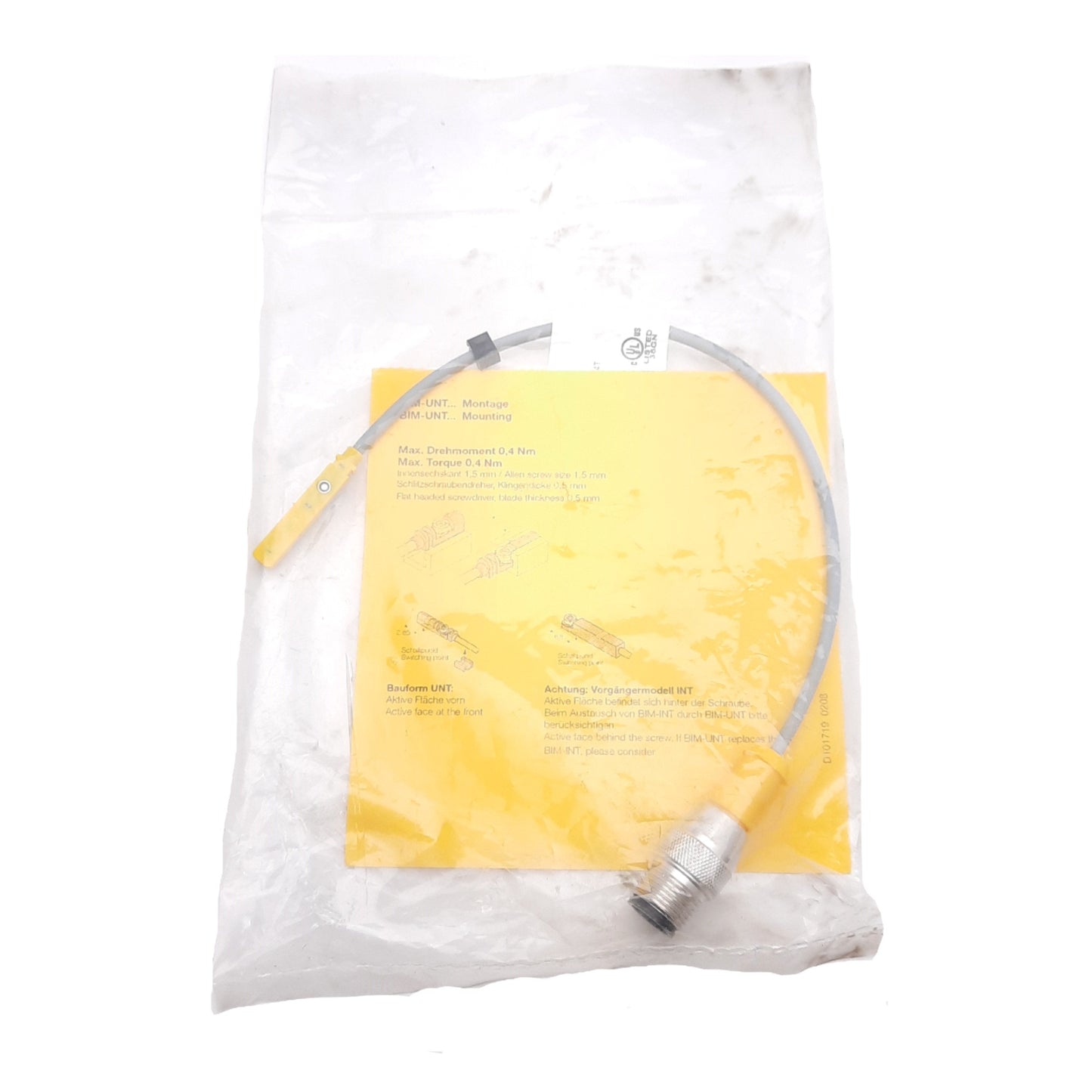 New Turck BIM-UNT-AP6X-0.2M-RS 4T Magnetic Cylinder Sensor, PNP, 10-30VDC, 0.2M, M12