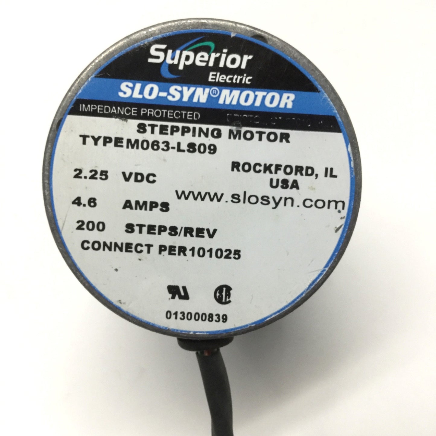 Used Superior Electric M063-LS09 SLO-SYN Synchronous Stepping Motor, NEMA 23, 2.25VDC
