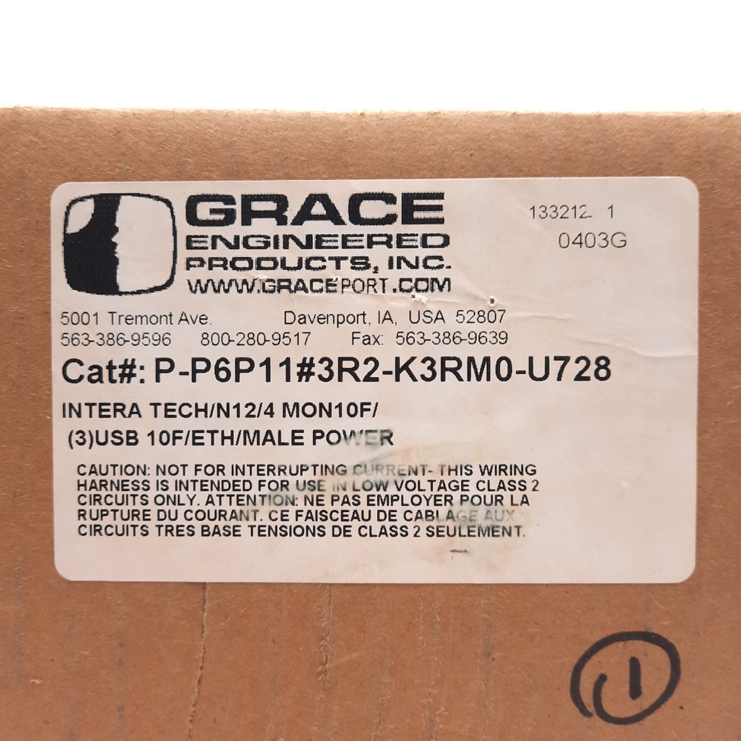 New – Open box Grace P-P6P11#3R2-K3RM0-U728 Panel Interface USB-A, RJ45, D-Sub 15-Pin, 250VAC
